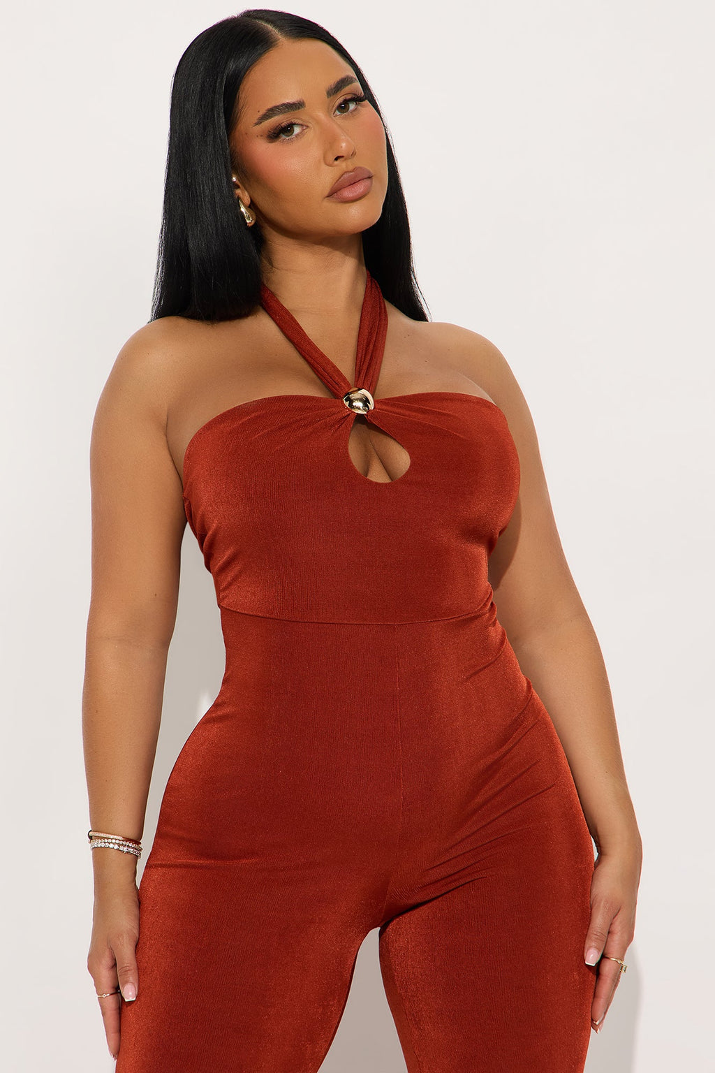 Nicolle Halter Jumpsuit - Rust