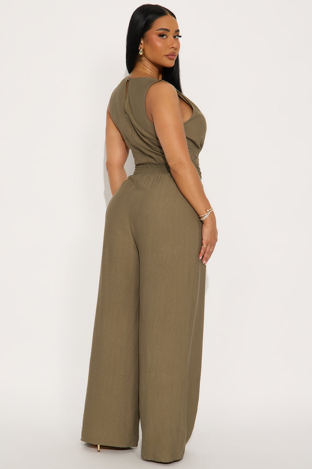 Serenity Wide Leg Jumpsuit - Olive