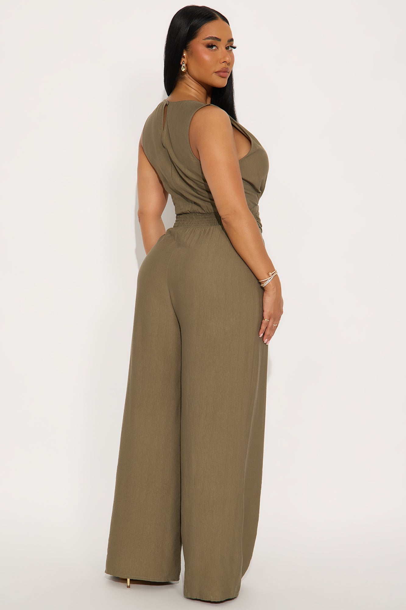 Serenity Wide Leg Jumpsuit - Olive