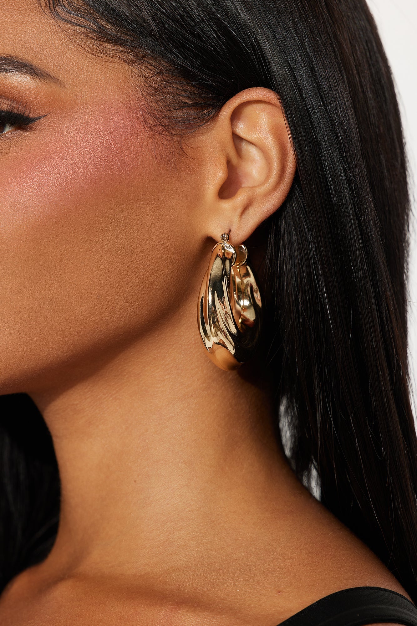 All My Friends Textured Hoop Earring - Gold
