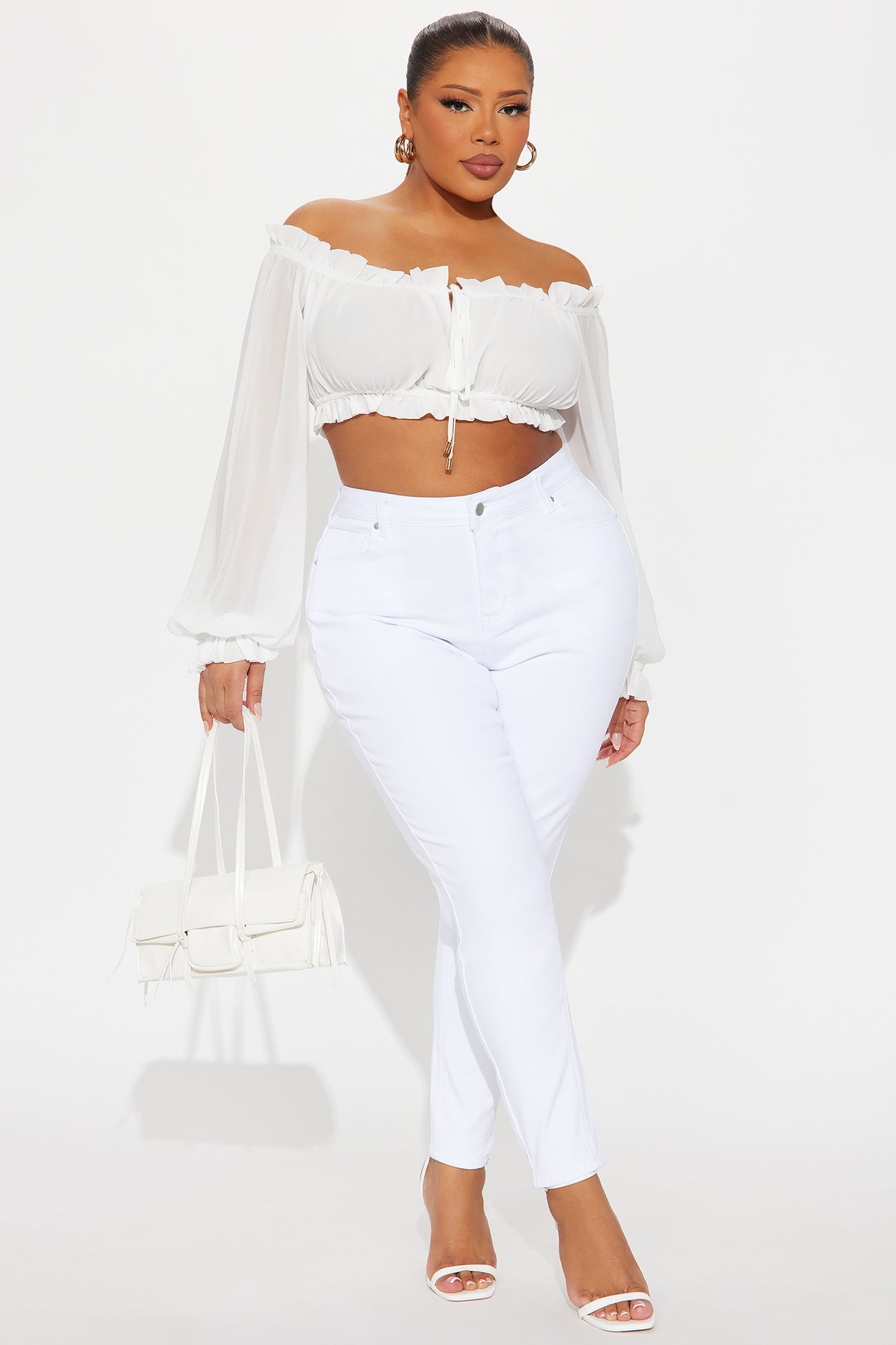 Vibe Check Curvy Stretch Skinny Jeans - White