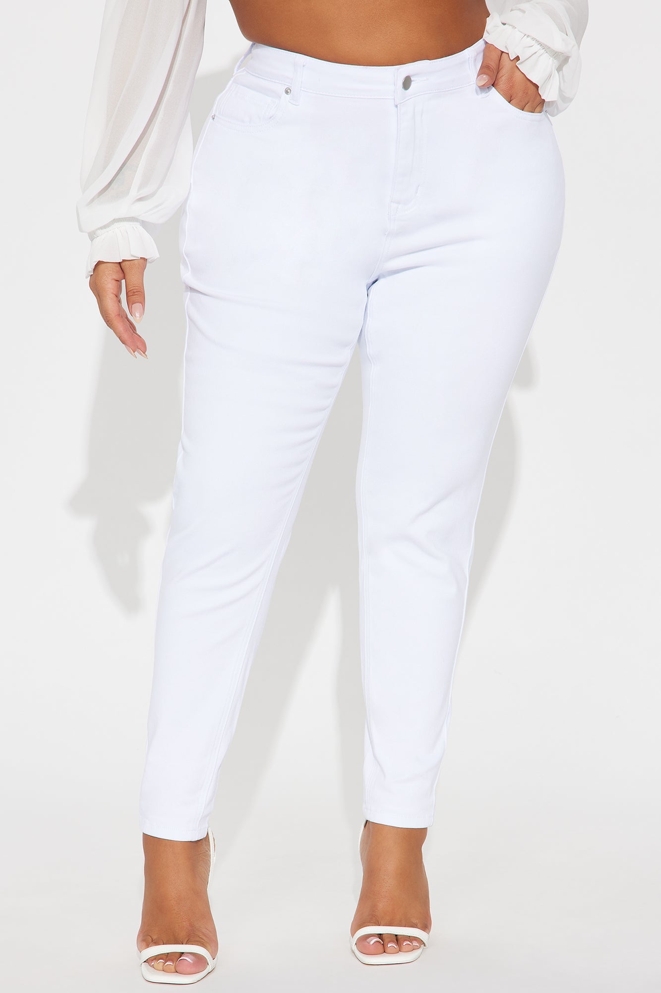 Vibe Check Curvy Stretch Skinny Jeans - White