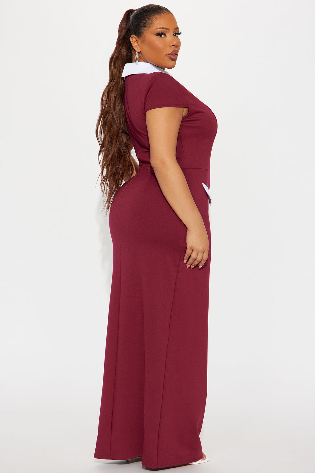 All Business Ponte Maxi Dress - Wine