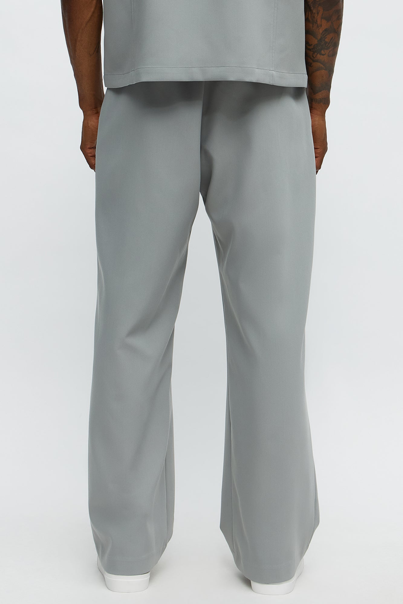 Ronan High Waisted Pleated Trousers - Grey