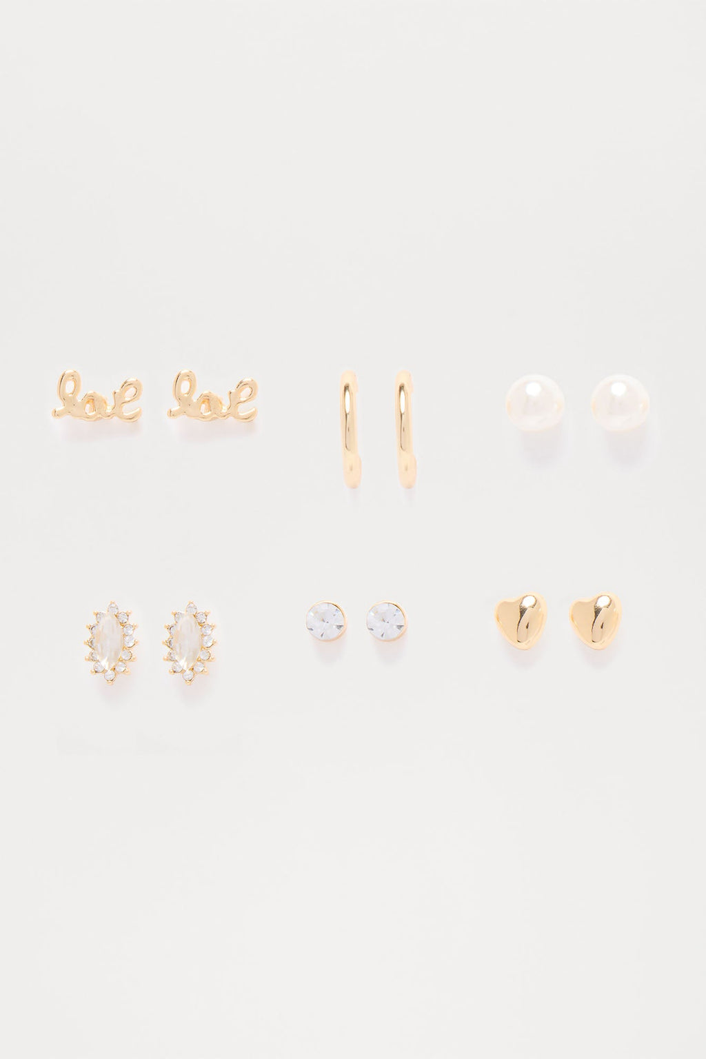 All The Above 6 Pair Earring Set - Gold