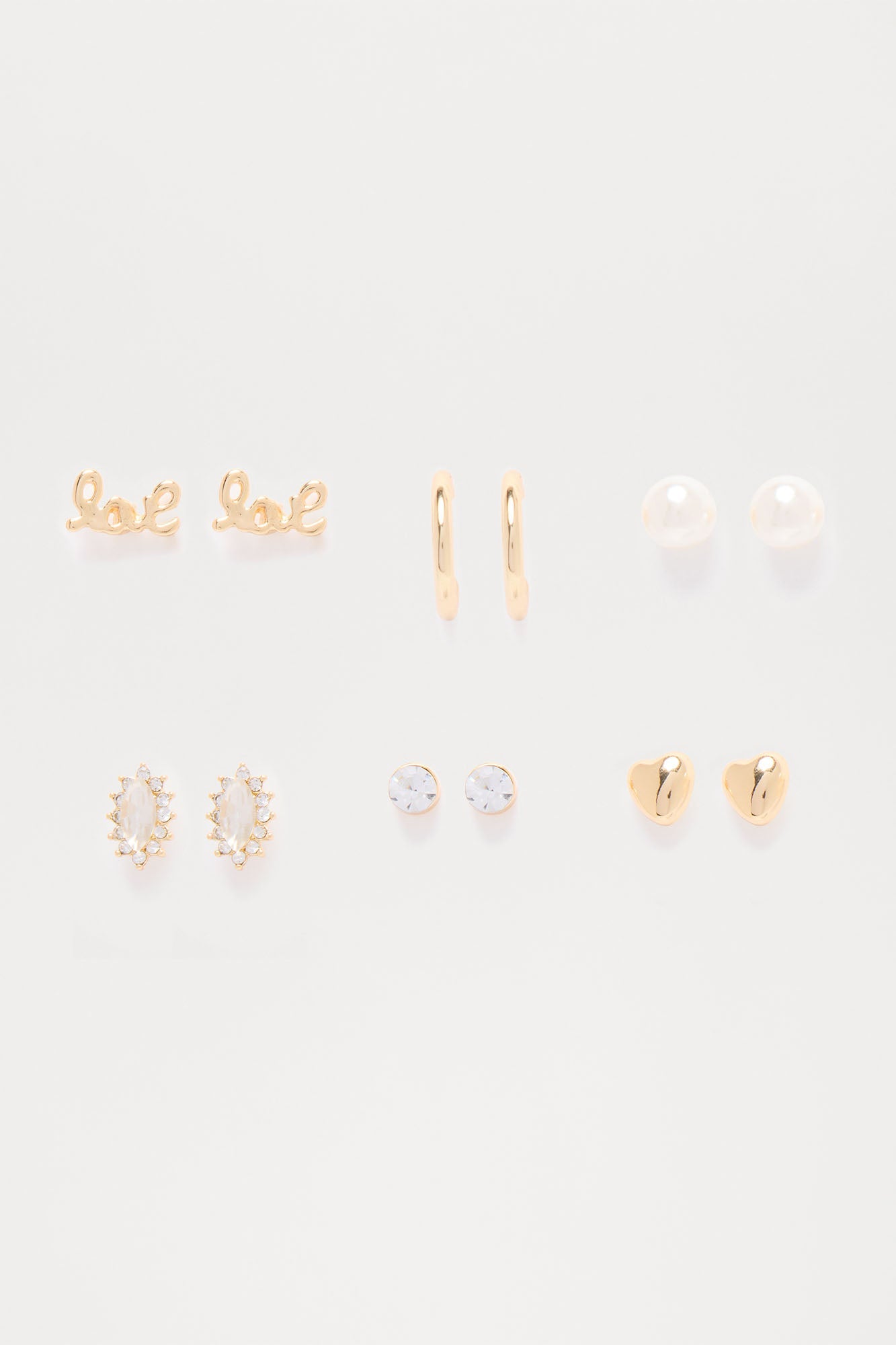 All The Above 6 Pair Earring Set - Gold