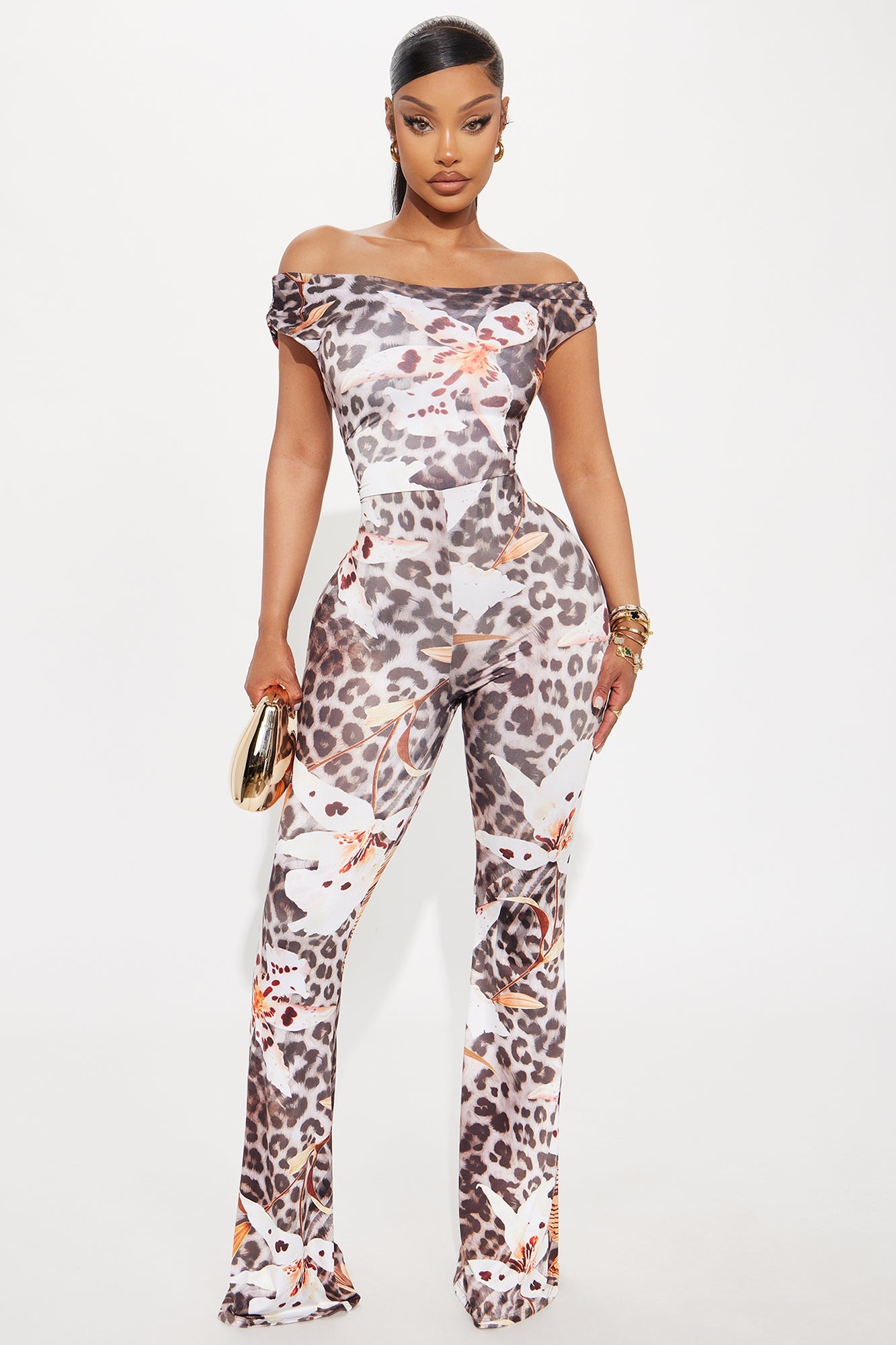 Sunset Baddie Leopard Jumpsuit - Brown/combo