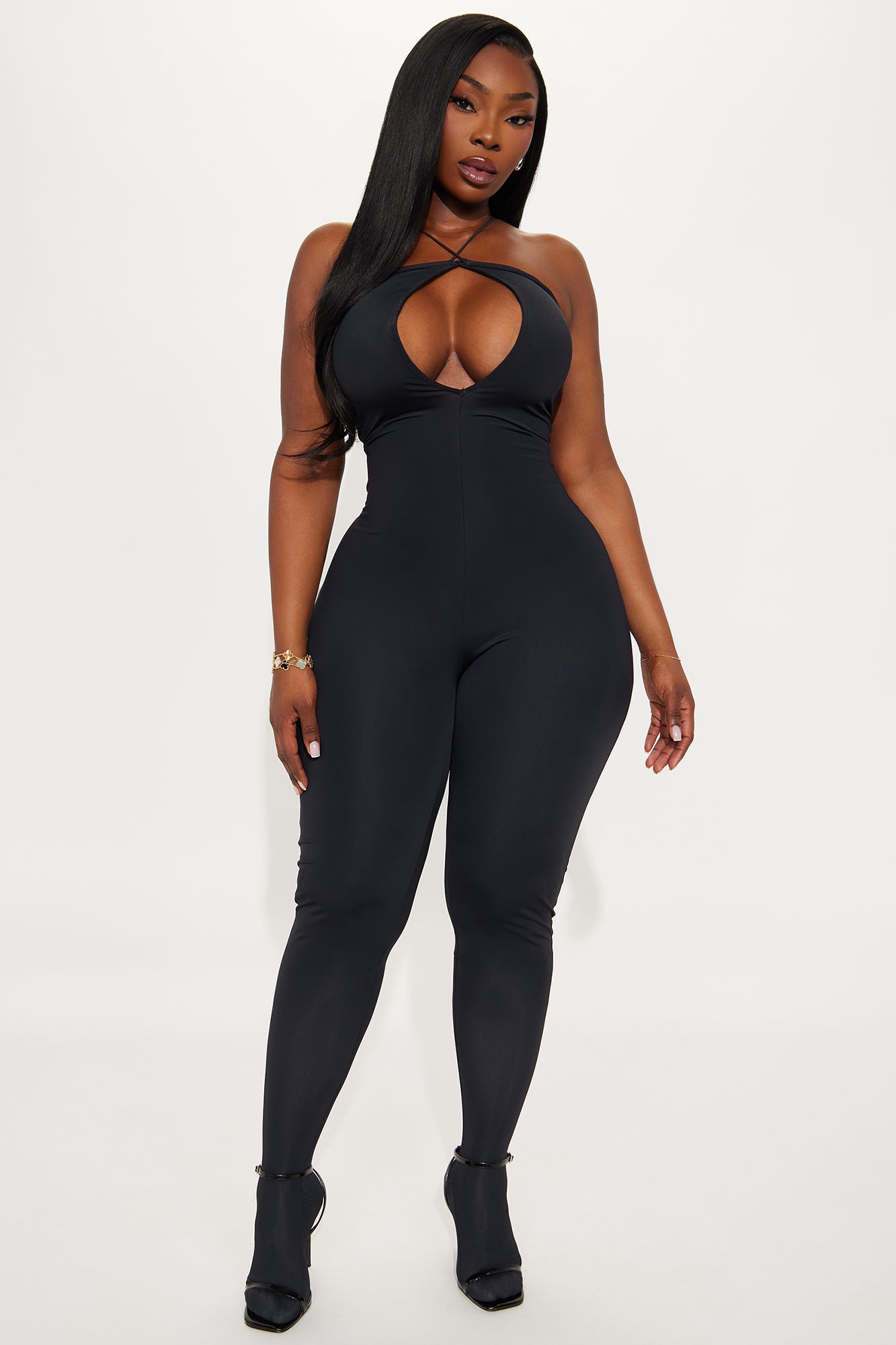 Isla Footed Skinny Jumpsuit - Black