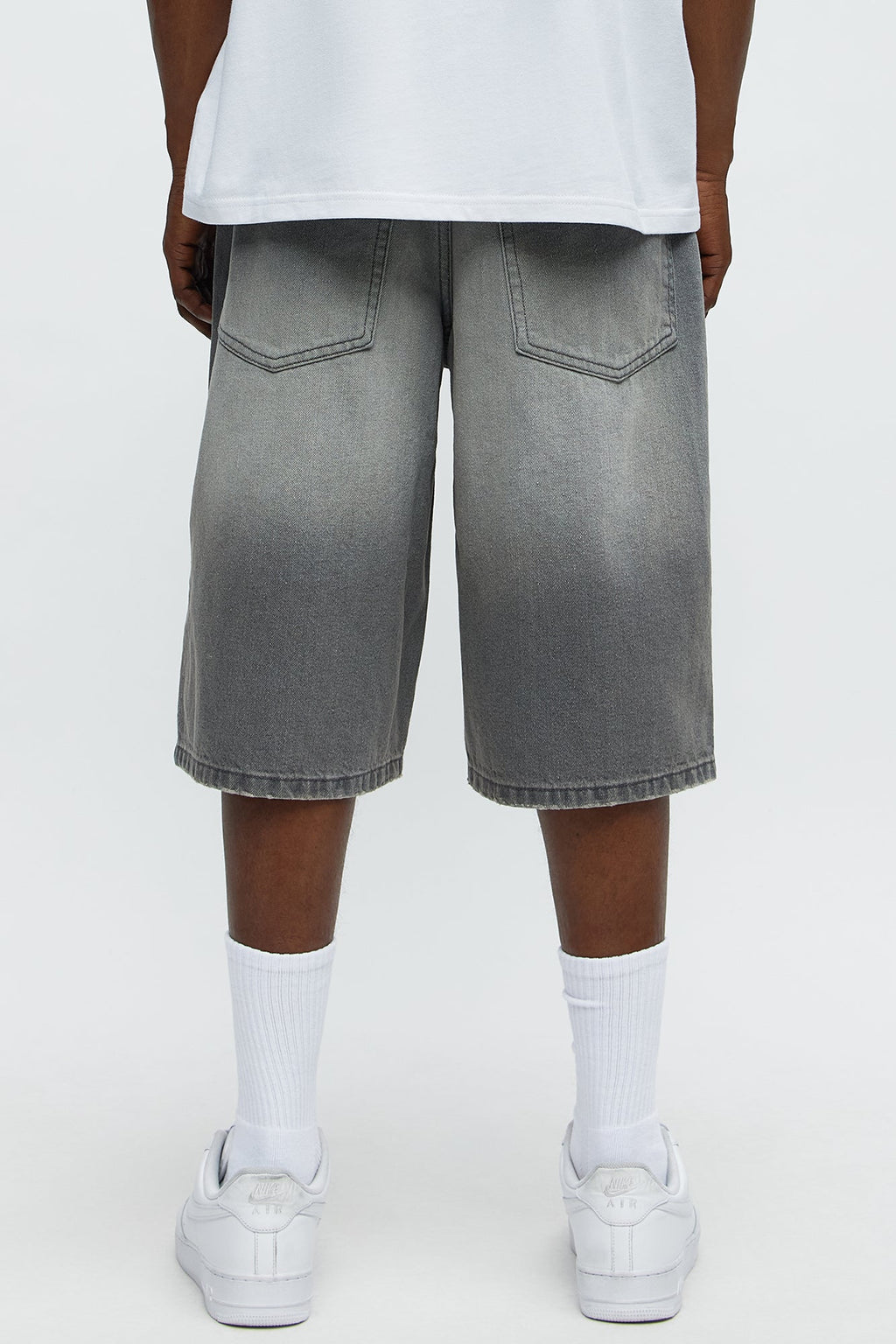Baggy Shadowline Denim Short - Grey