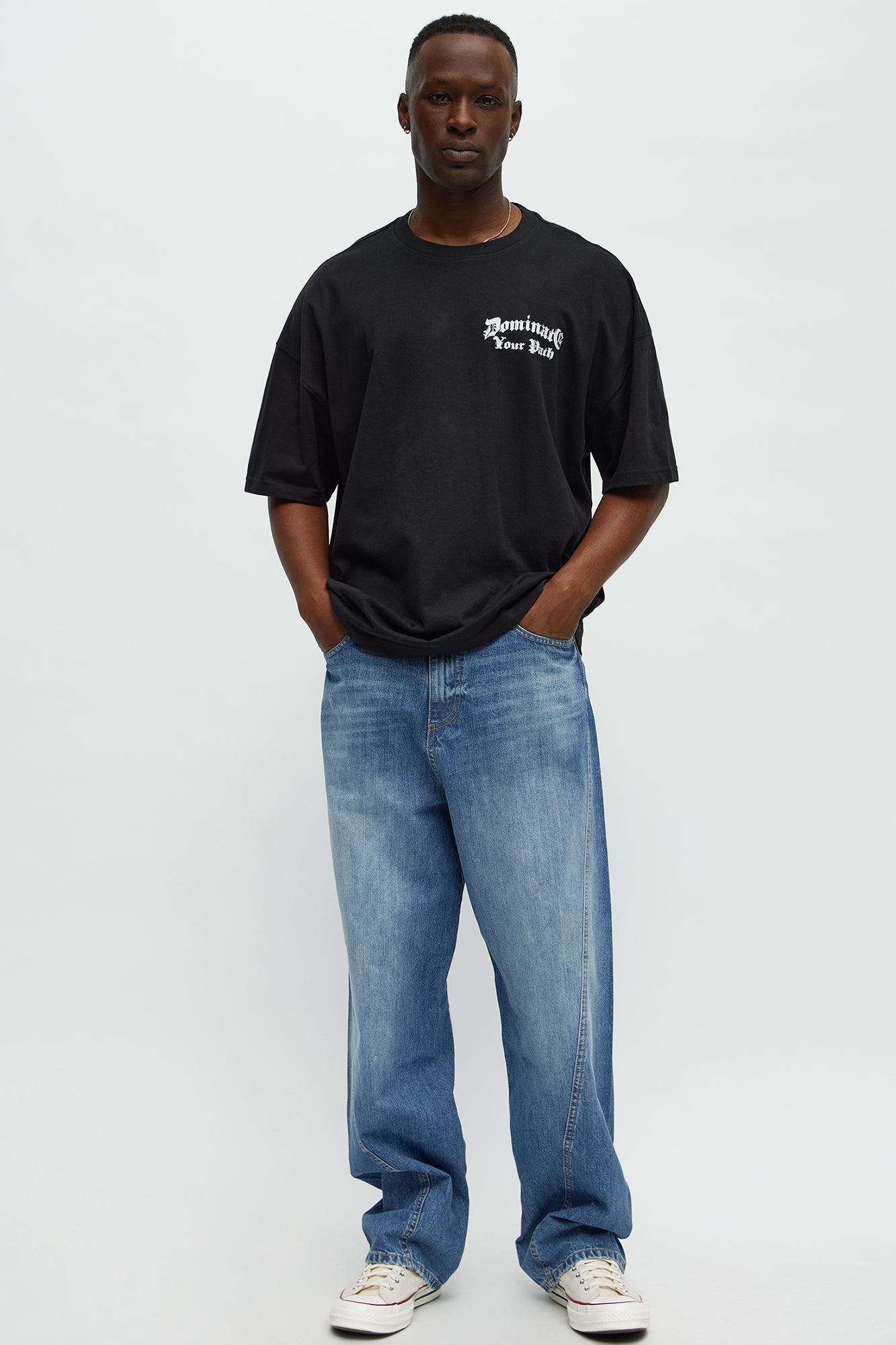 Chatsworth Twisted Seam Baggy Jeans - Medium Blue Wash