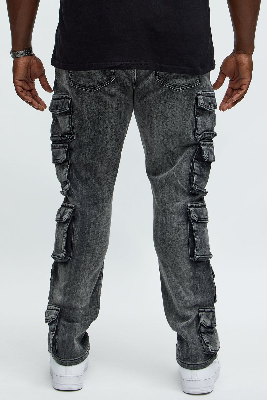 Utility Many Pockets Slim Jeans - Black Wash