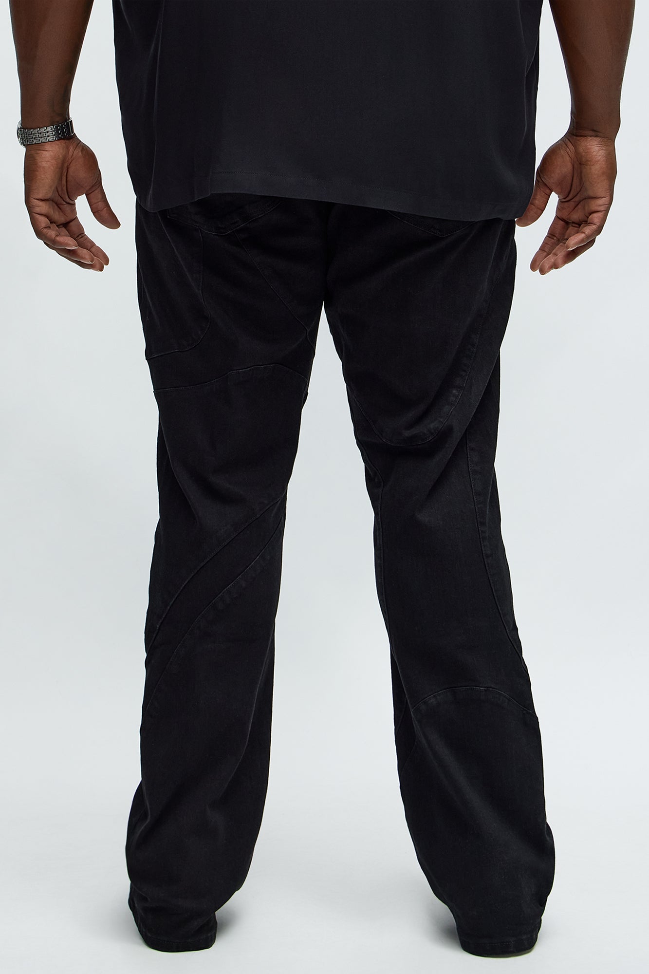 Have A Good One Paneled Stacked Slim Flare Jeans - Black