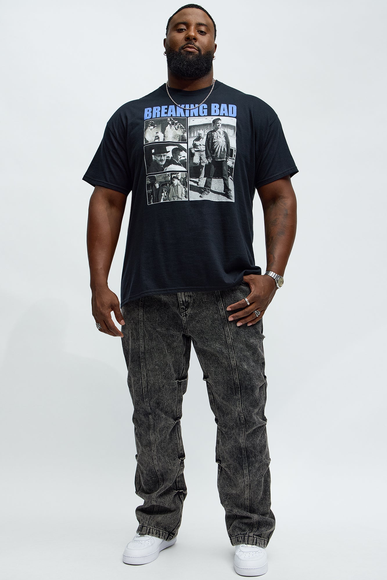 Stacked Slim Flare Gathered Jeans - Black Wash