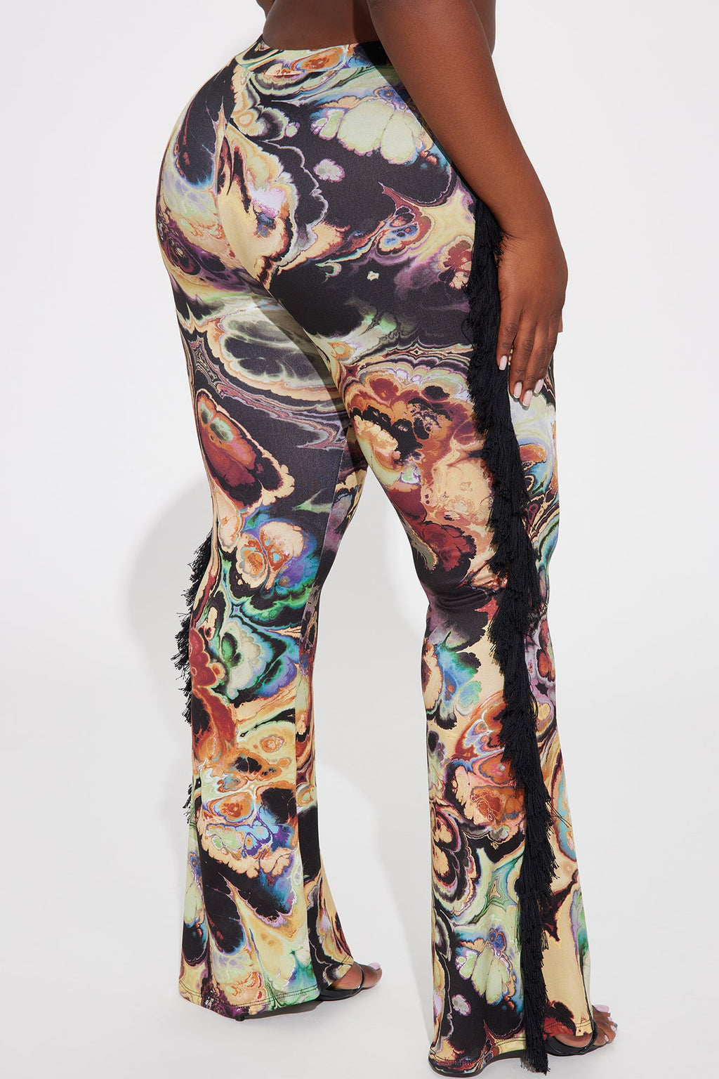 All At Once Fringe Flare Pant - Yellow/combo