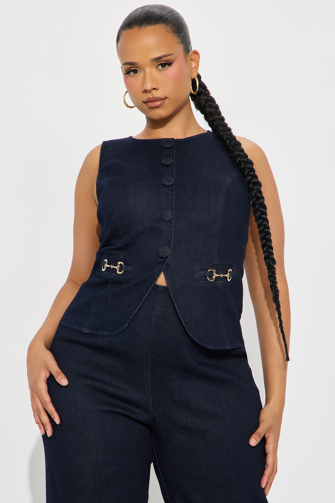Emma Denim Straight Leg Jumpsuit - Indigo