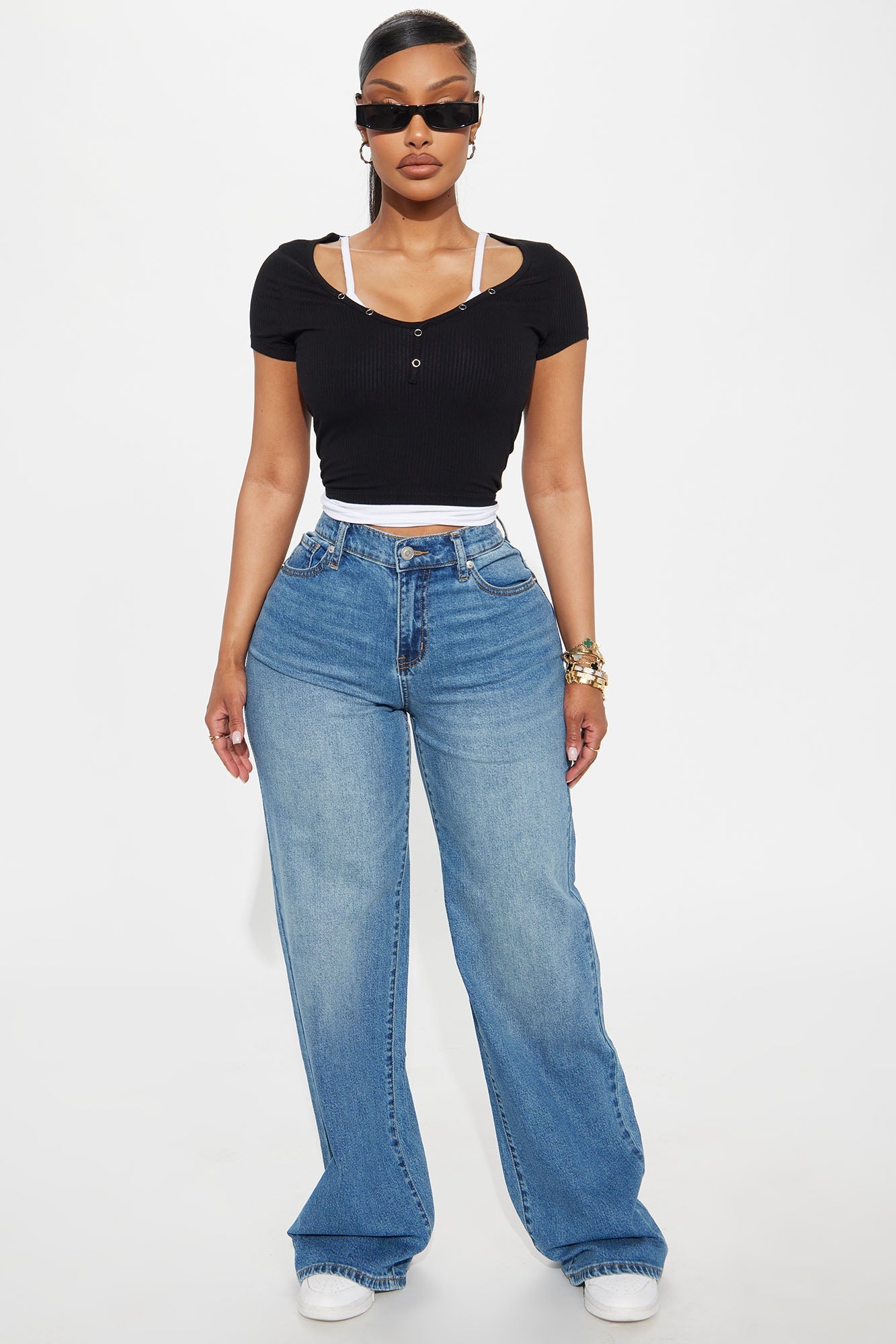Favorite Classic Wide Leg Jeans - Medium Wash
