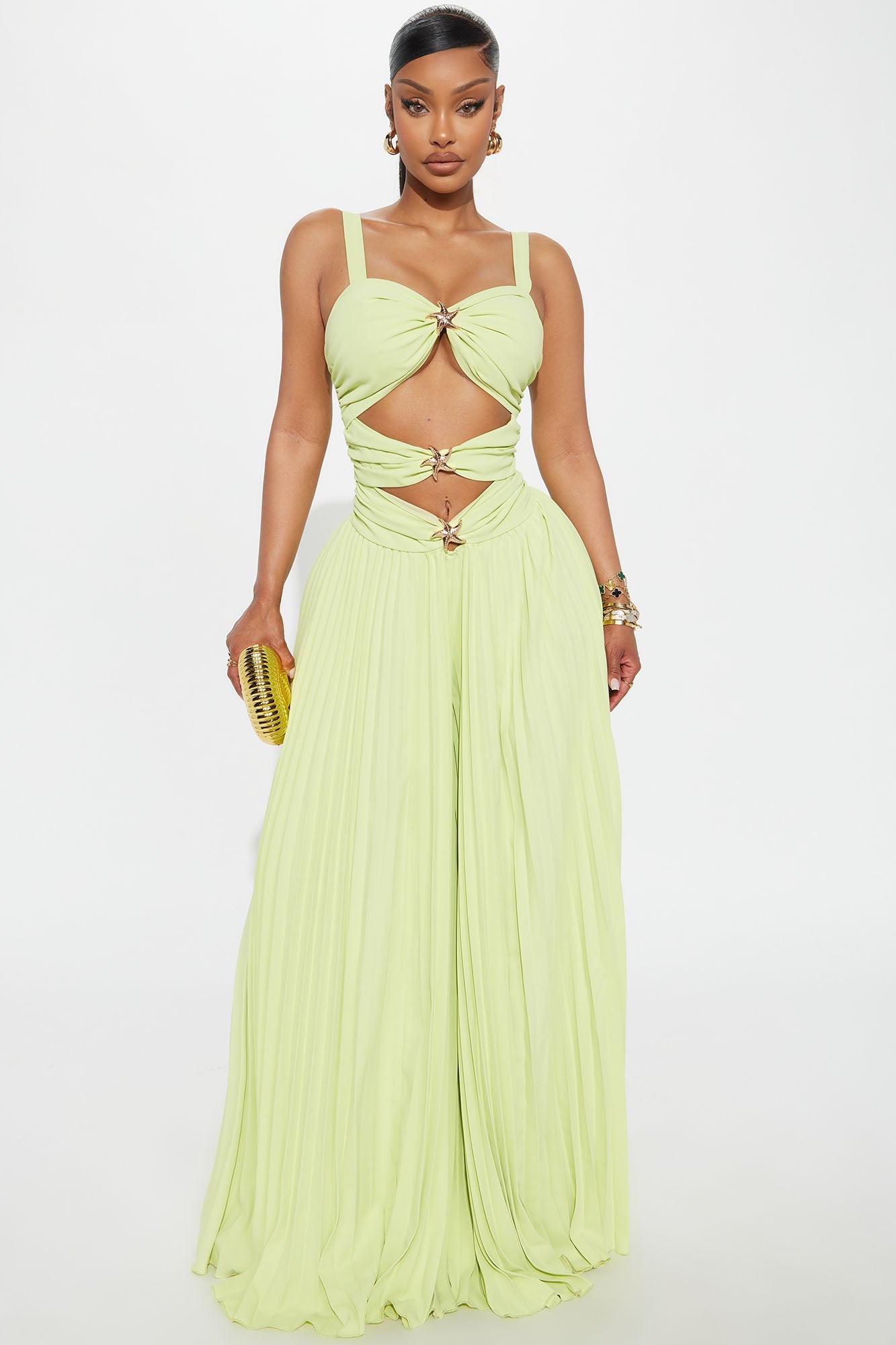 Feel The Waves Jumpsuit - Lime