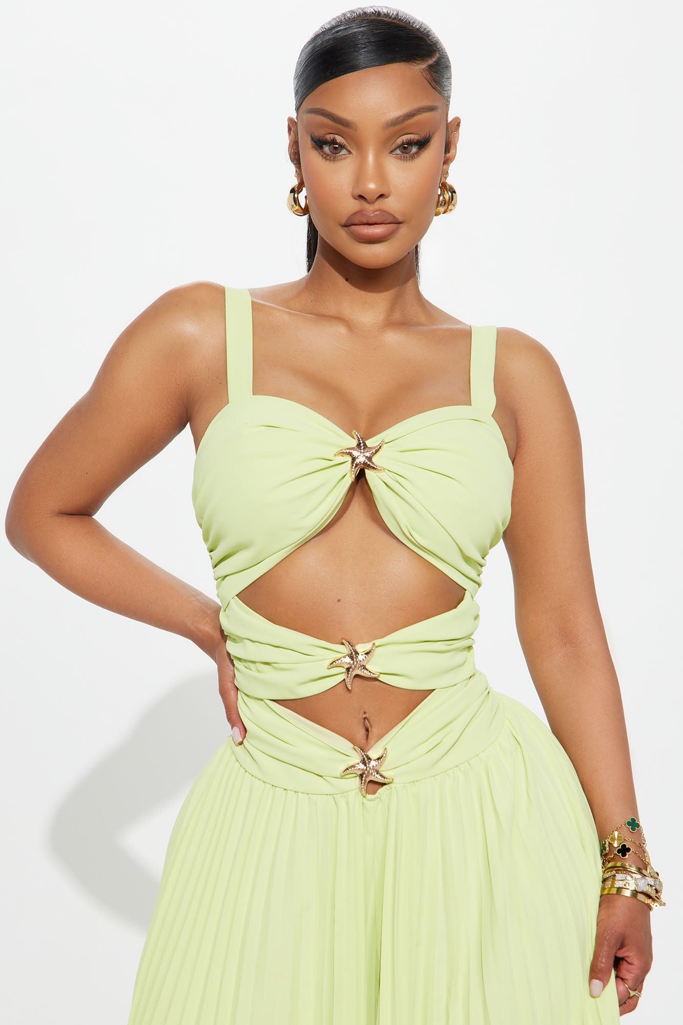 Feel The Waves Jumpsuit - Lime