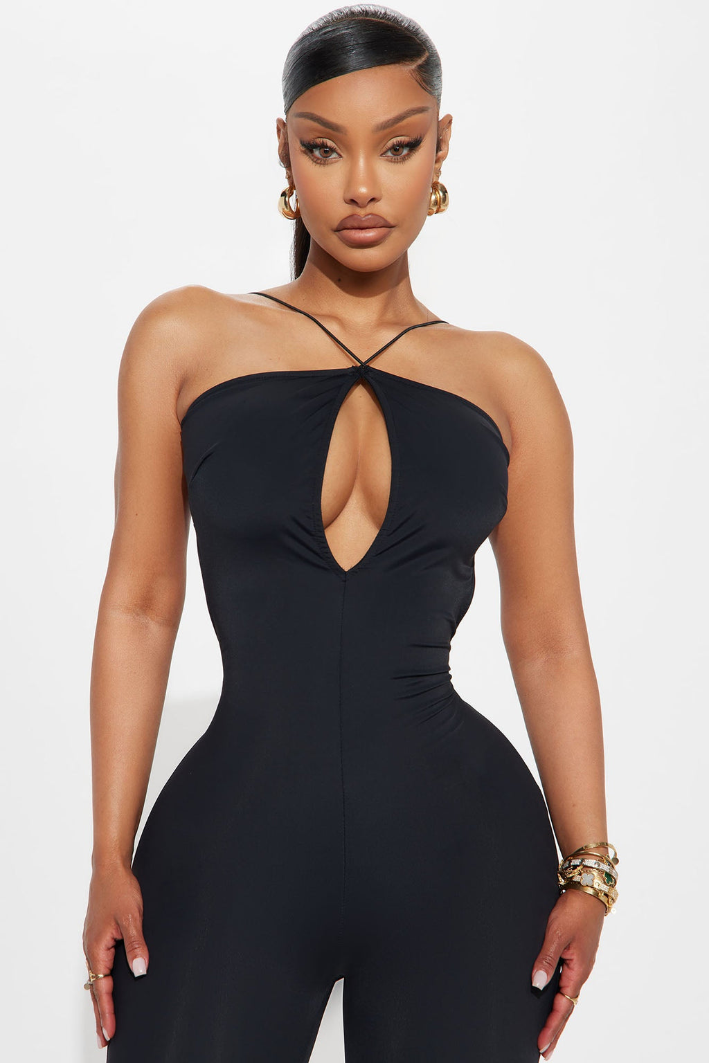 Isla Footed Skinny Jumpsuit - Black