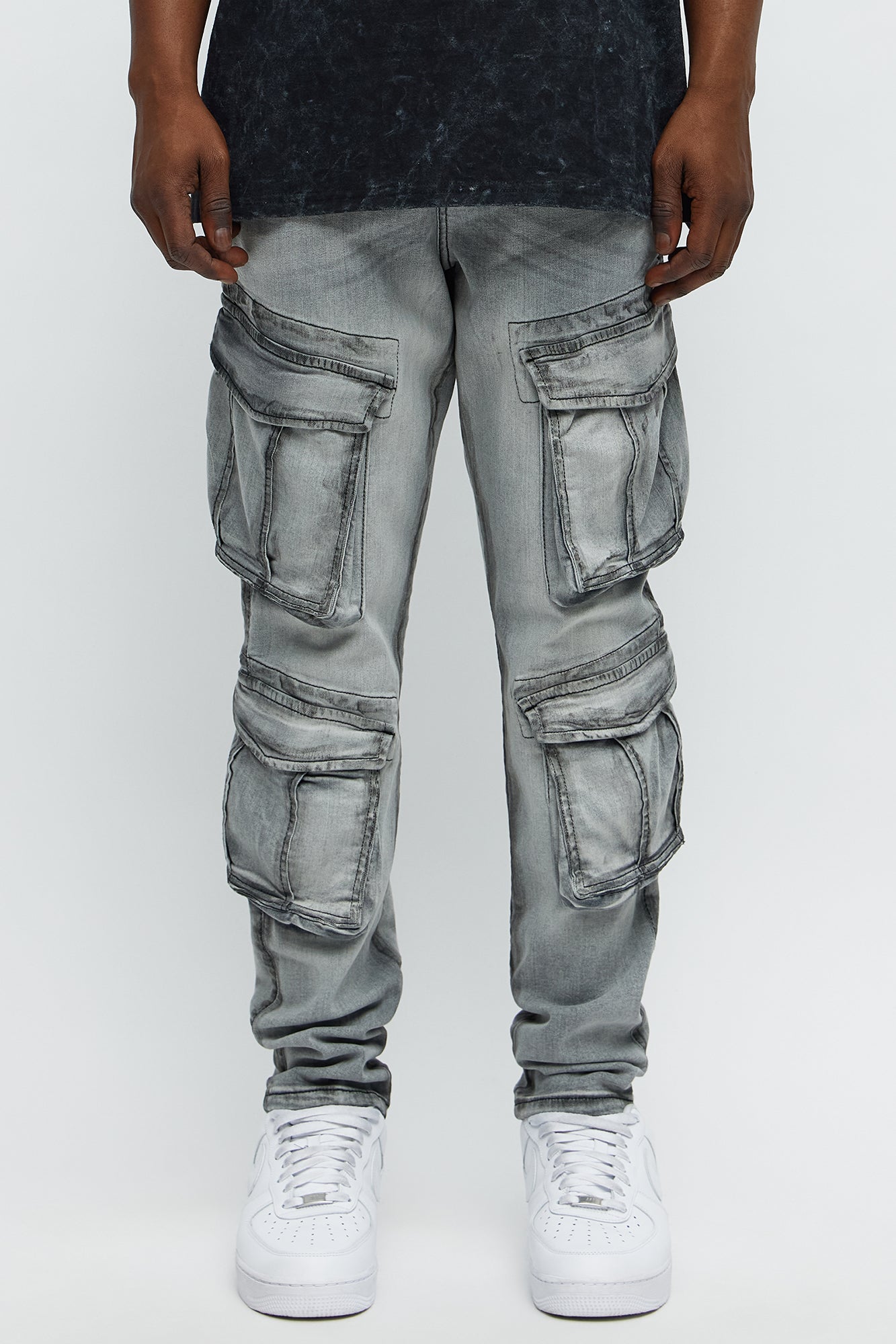 To Ashes Skinny Cargo Jeans - Grey