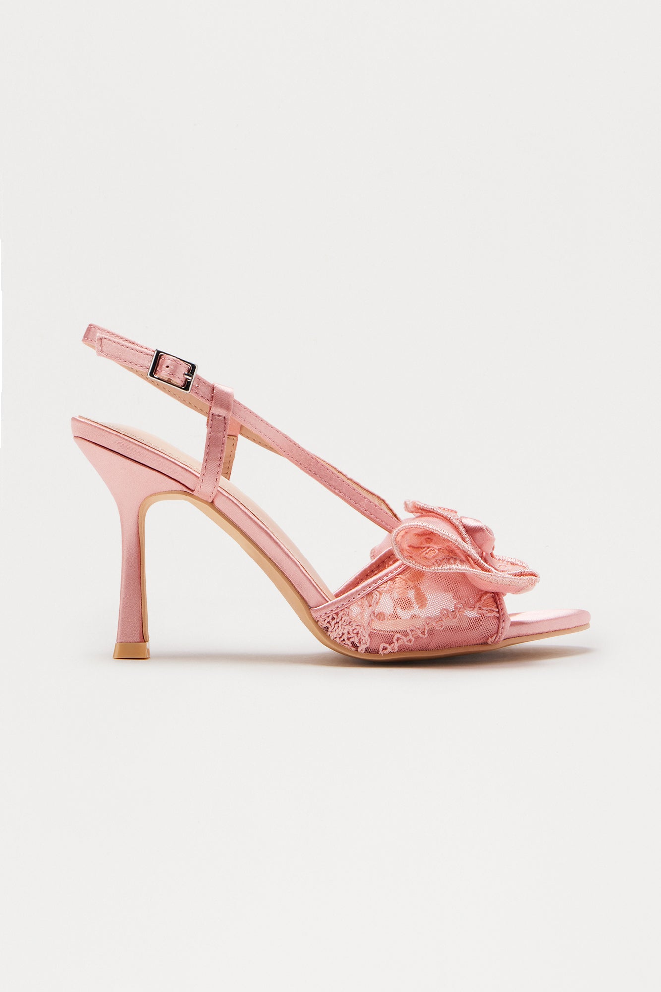 Dovey Bow Slingback Heels - Blush