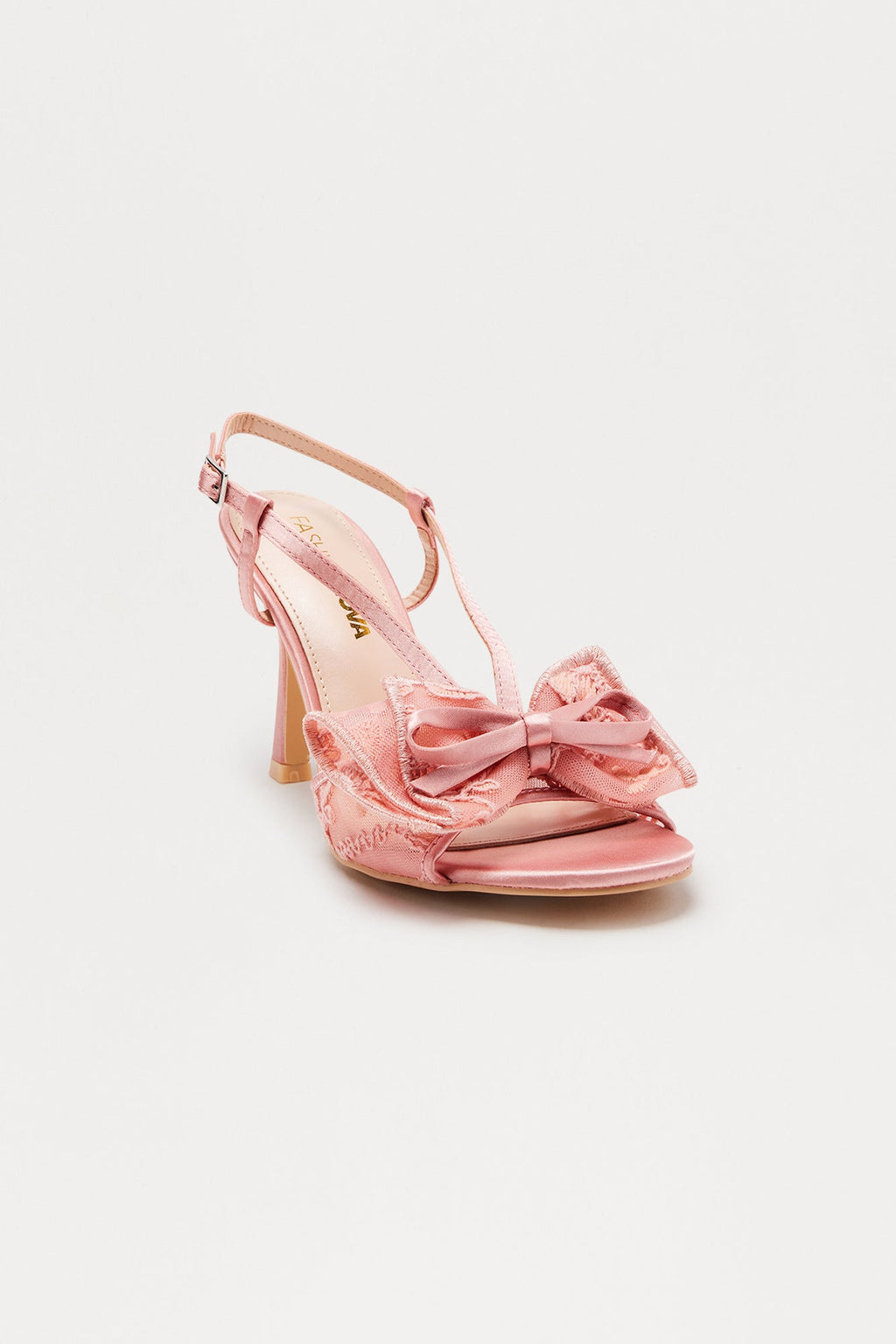 Dovey Bow Slingback Heels - Blush