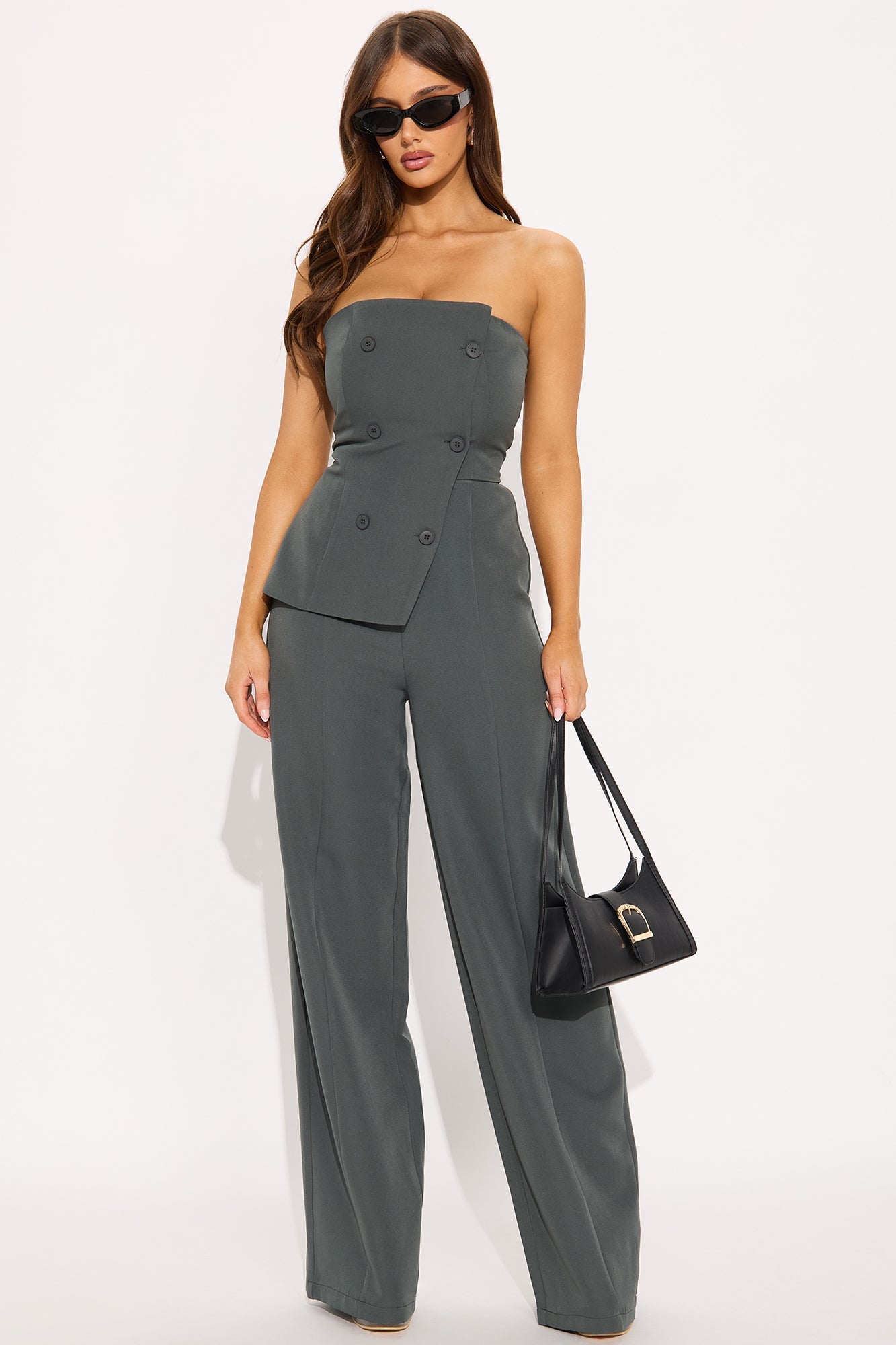 Corporate Baddie Jumpsuit - Charcoal