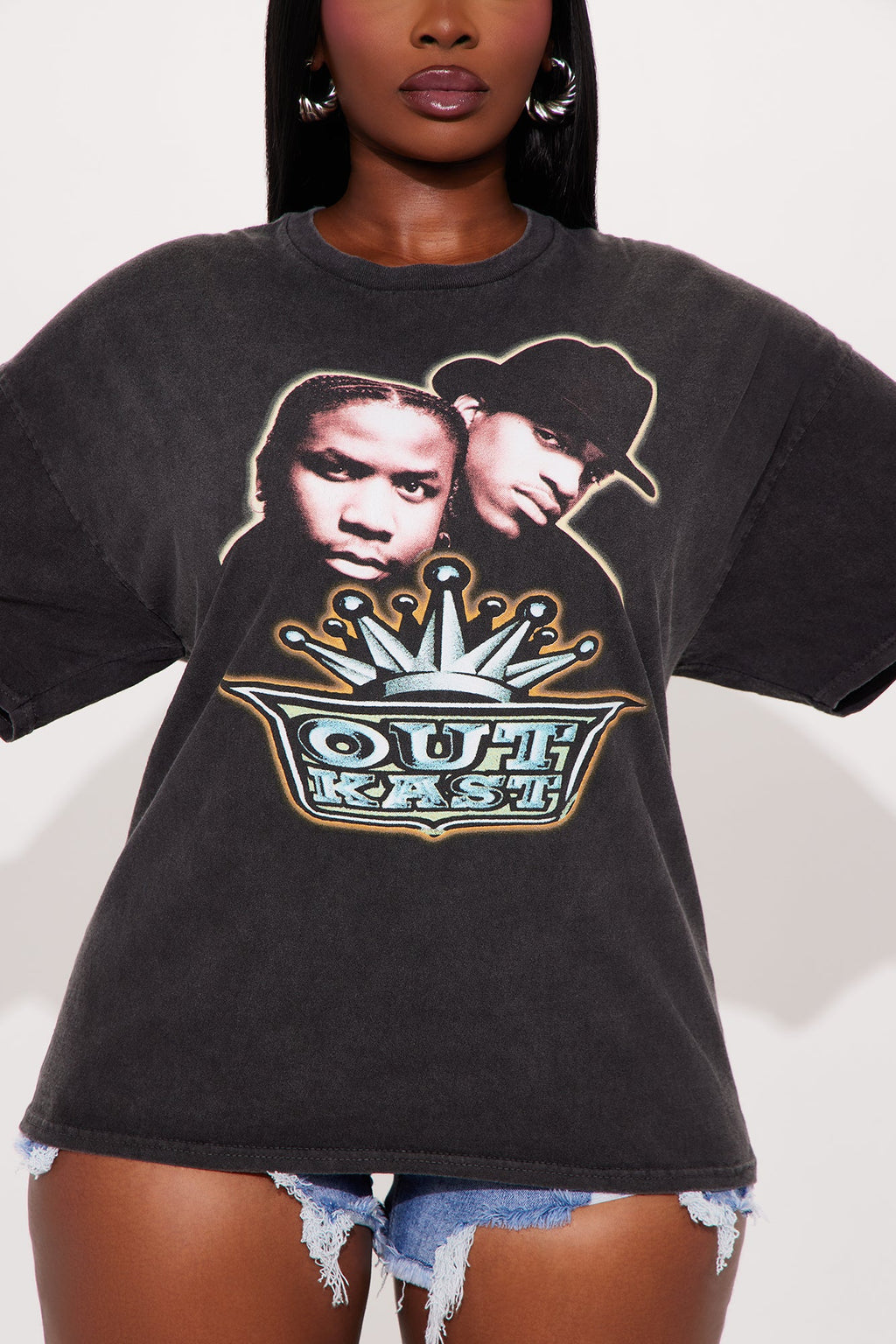 Outkast Washed Front and Back Tee - Black