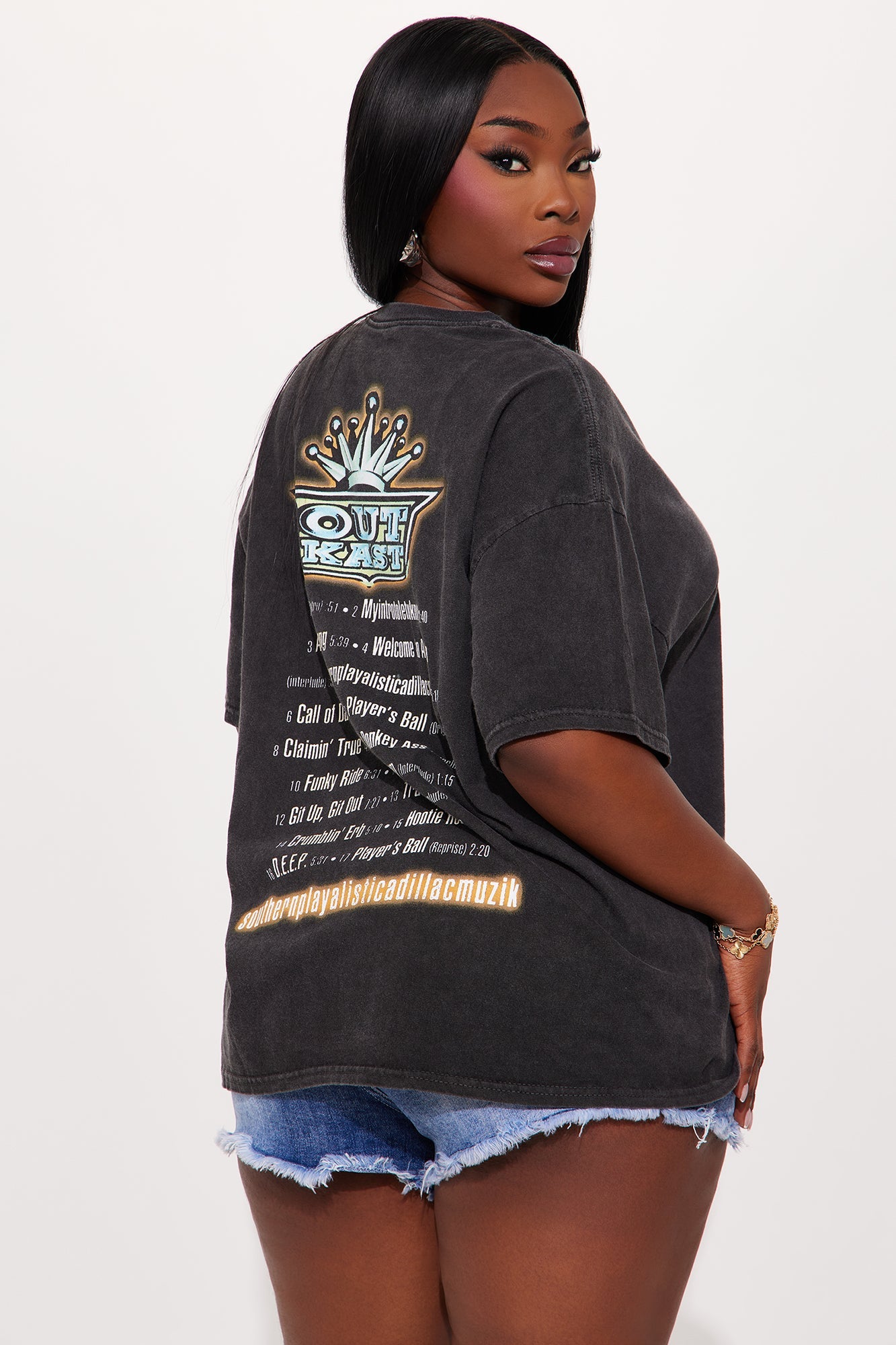 Outkast Washed Front and Back Tee - Black
