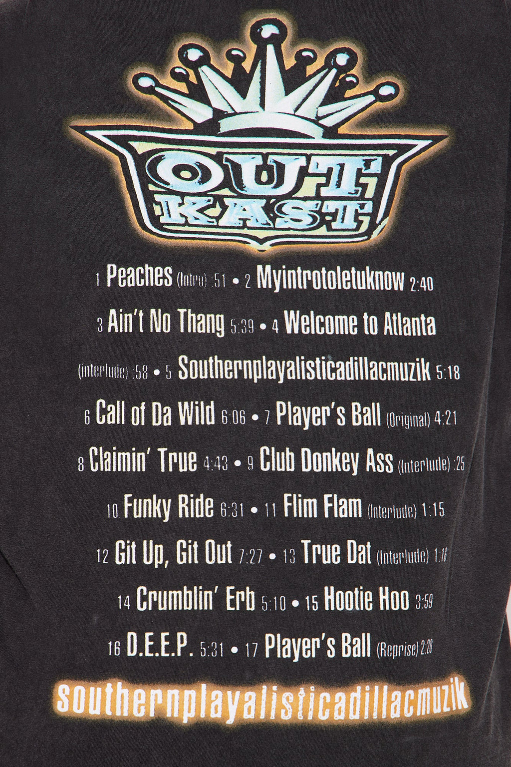 Outkast Washed Front and Back Tee - Black
