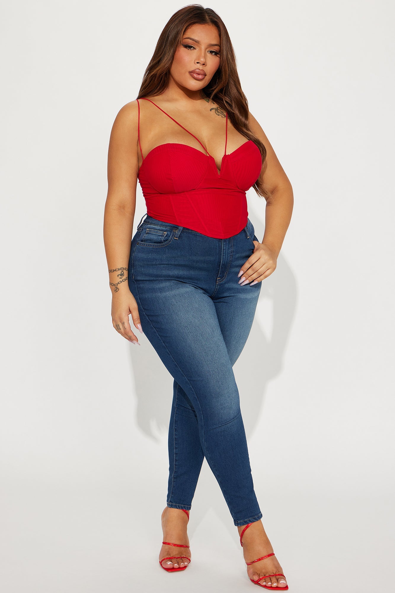 Sara Corset Top - Red