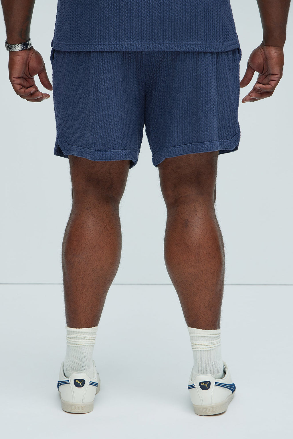 Catanina Textured Shorts - Navy