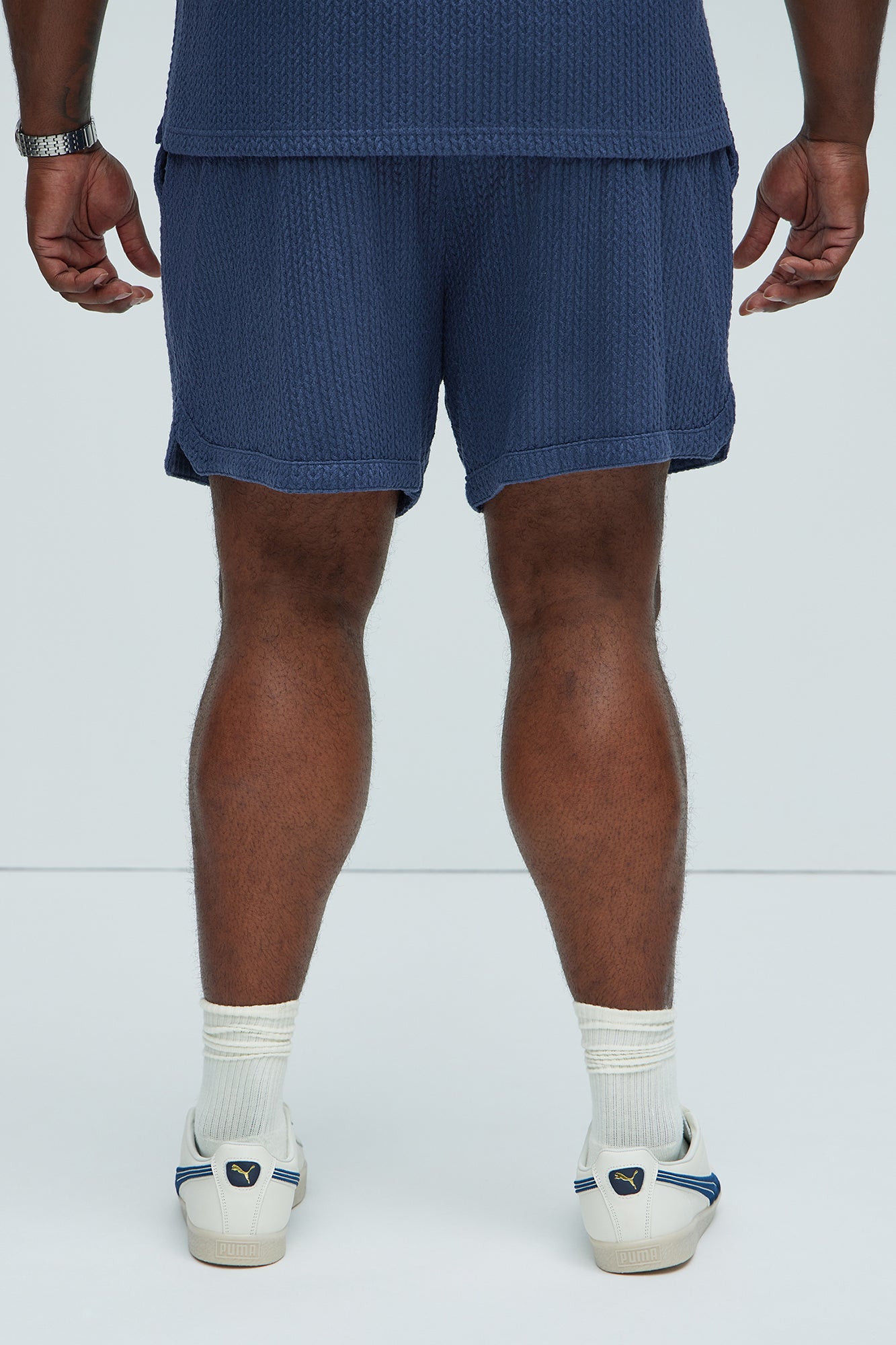 Catanina Textured Shorts - Navy