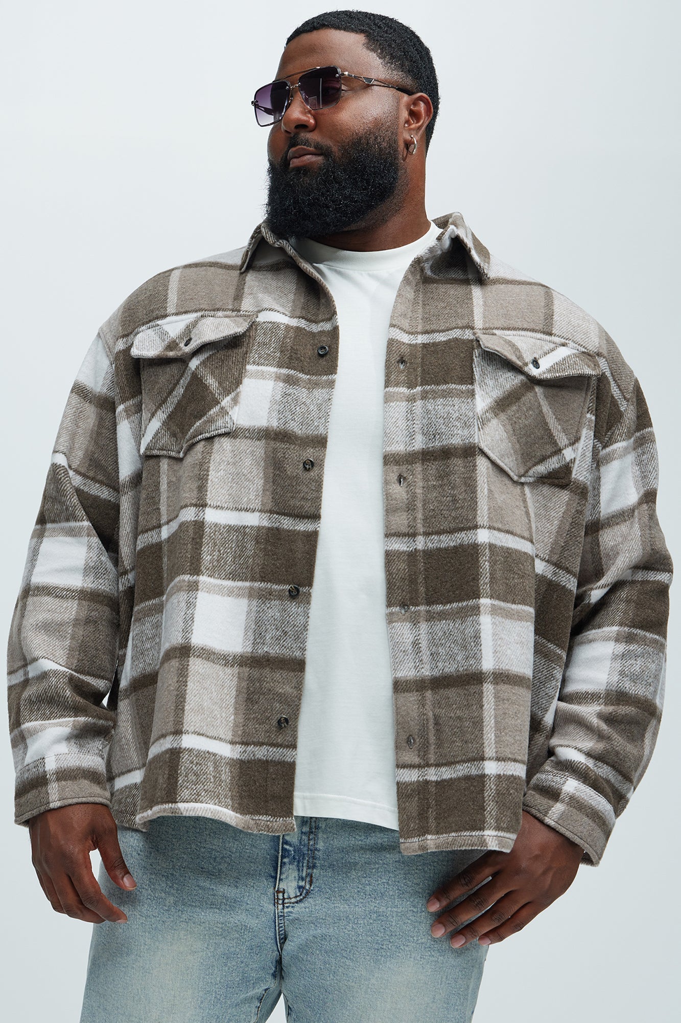 Wanted Plaid Shacket - Brown
