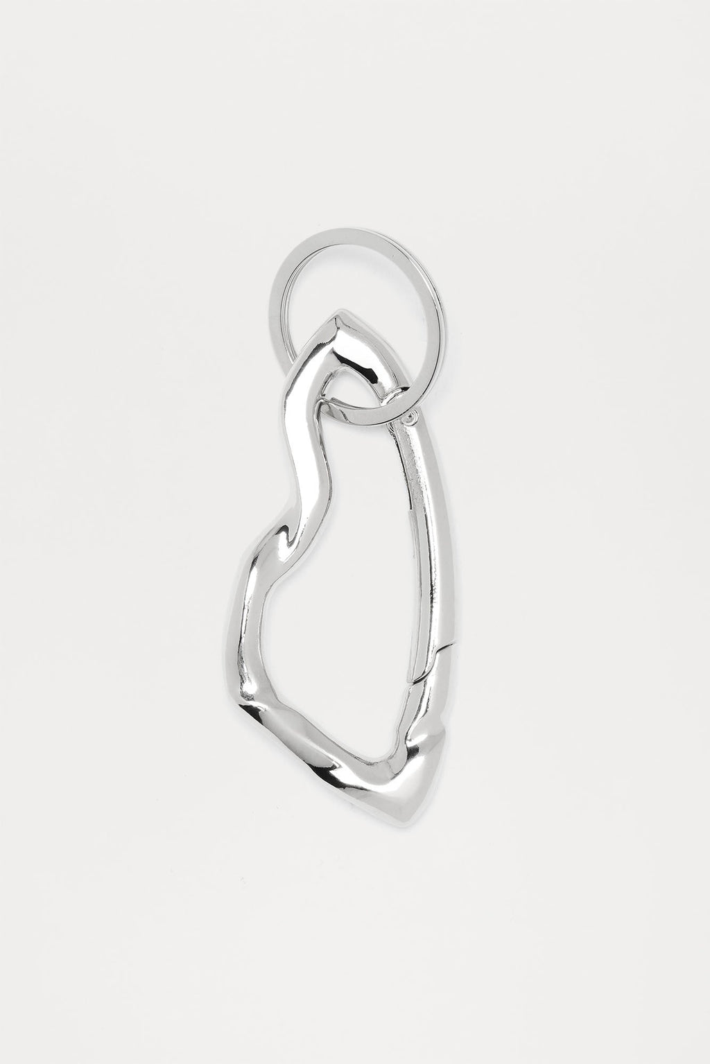 Sculpted Carabiner Jean Clip Keyring - Silver