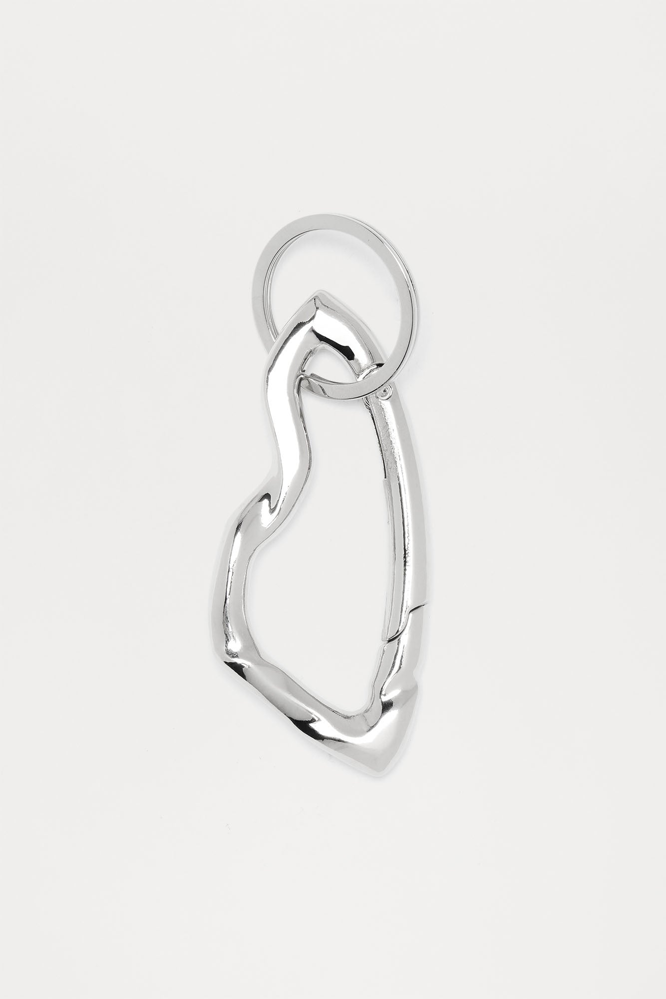 Sculpted Carabiner Jean Clip Keyring - Silver