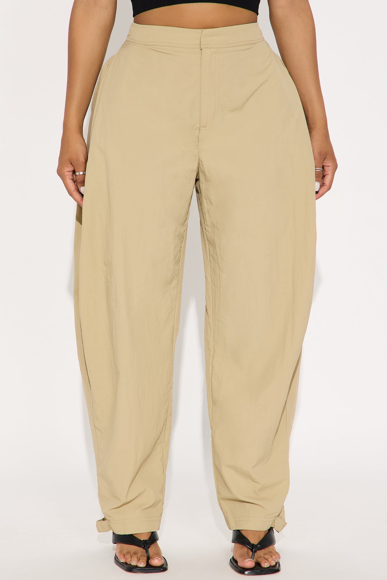 Nylon Windbreaker Pant - Taupe
