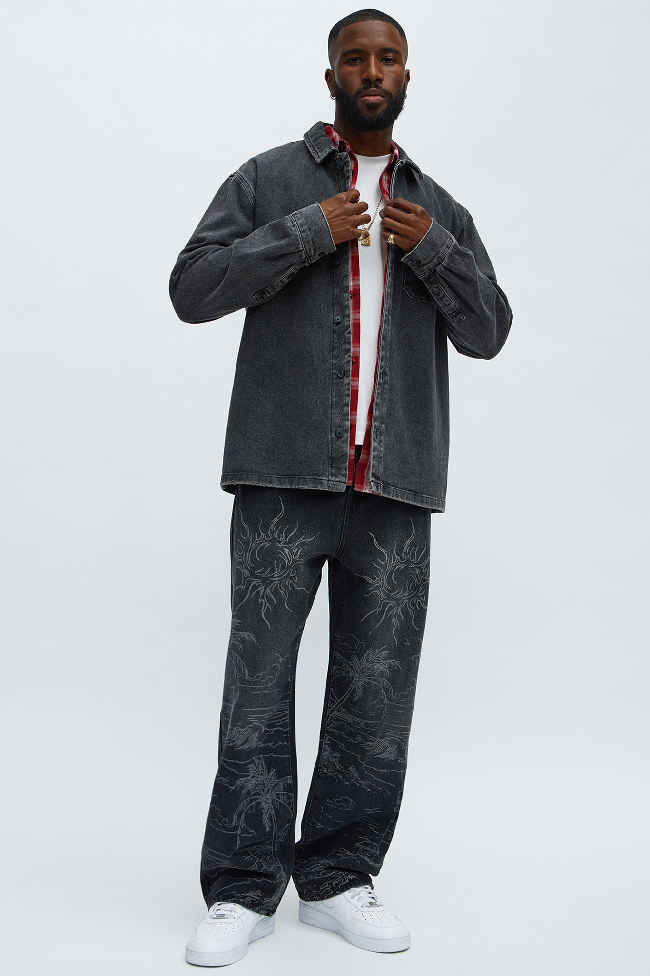 Baggy You Know The Vibes Be Chill Jeans - Black Wash