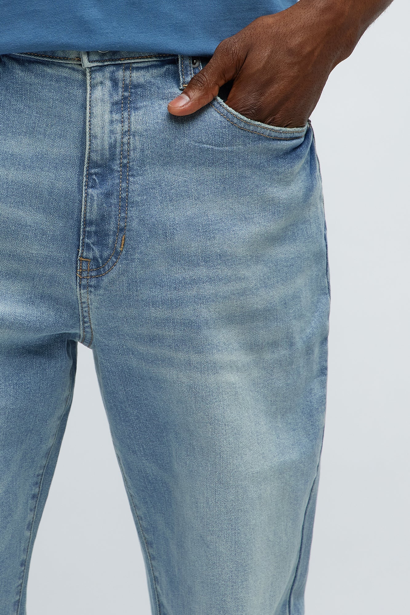 Stacked Slim Flare Lowkey I'm Vibing Jeans - Light Blue Wash