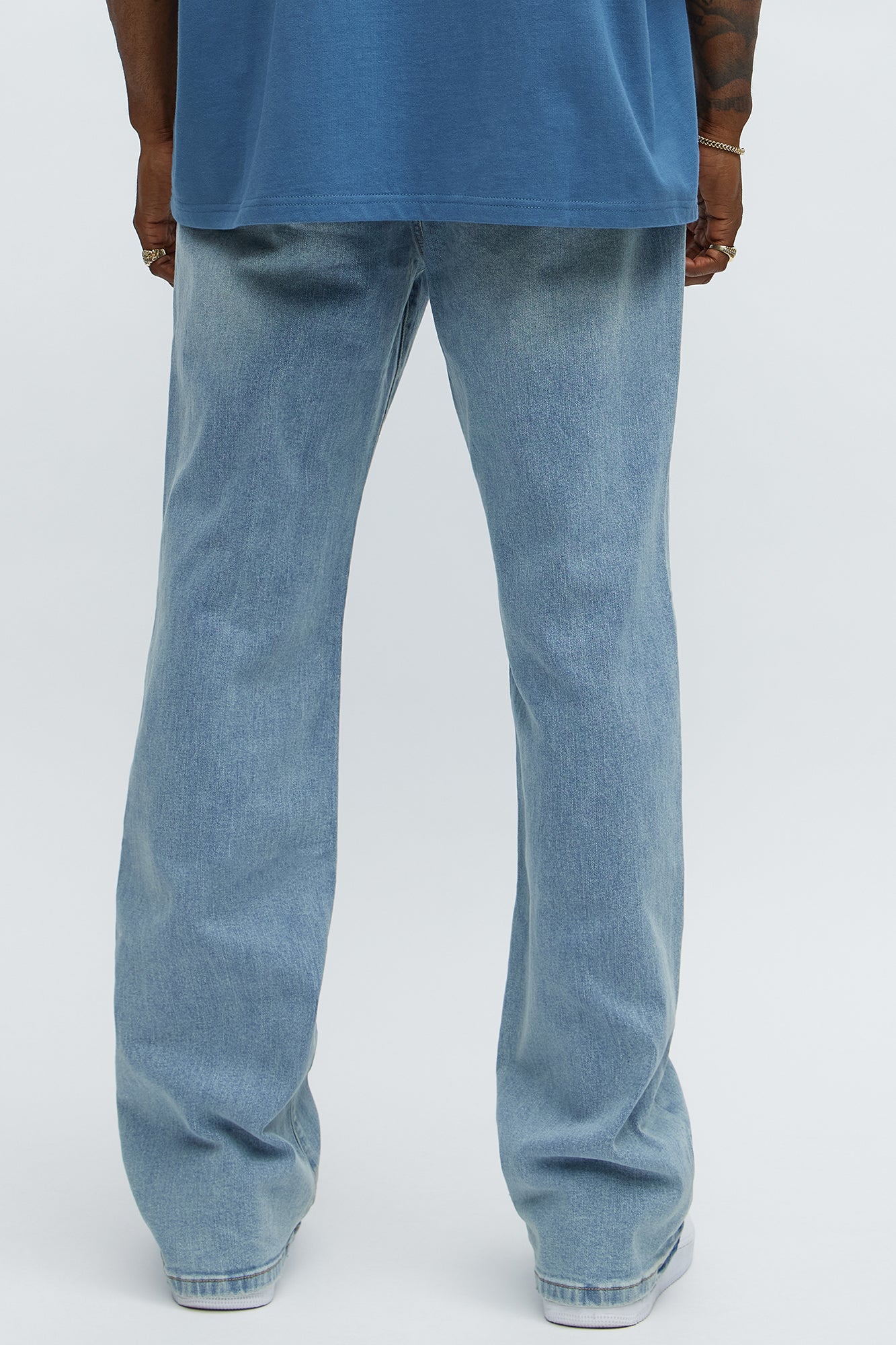 Stacked Slim Flare Lowkey I'm Vibing Jeans - Light Blue Wash