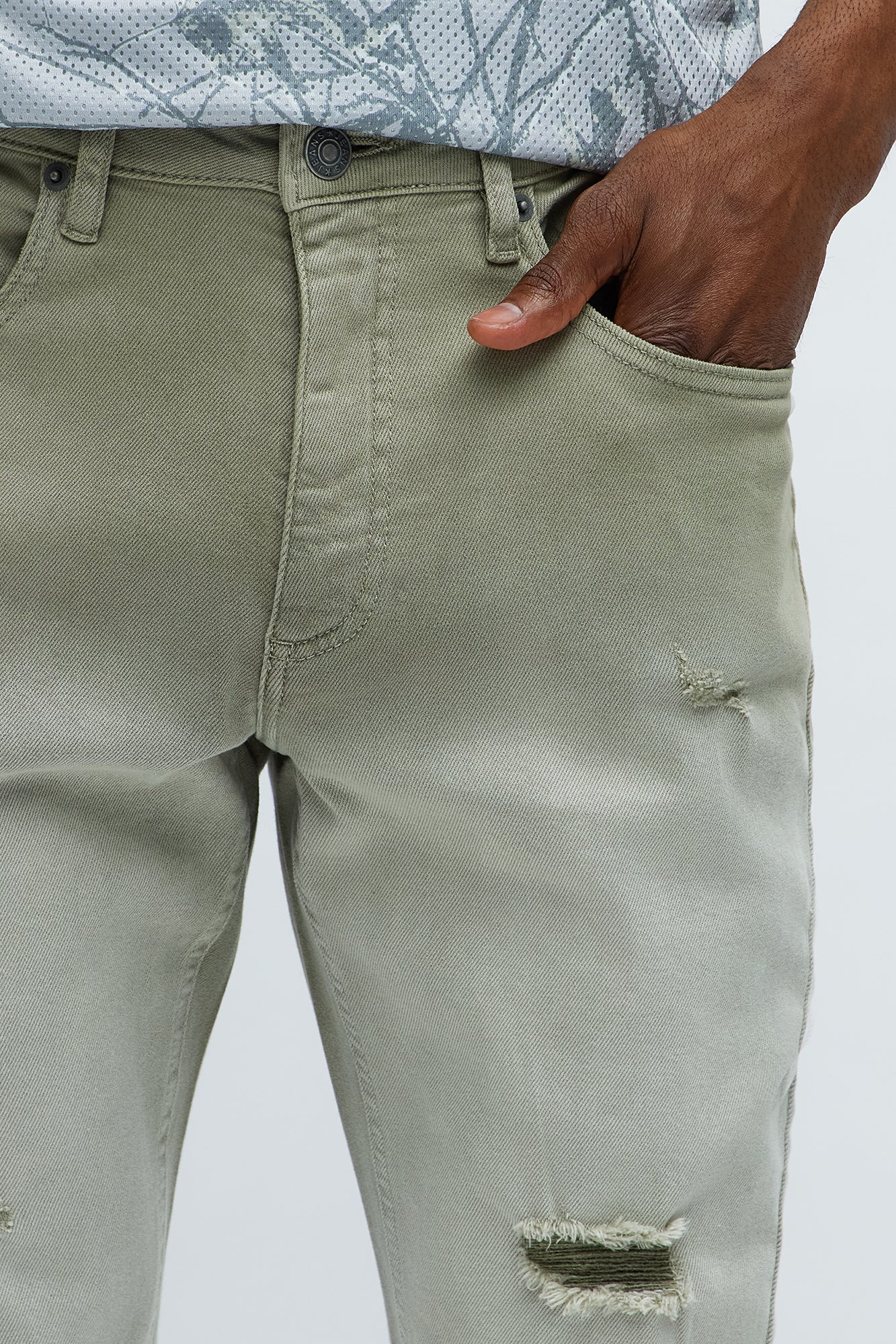 Stacked Skinny Flare Meet Me Halfway Ripped Jeans - Grey/combo
