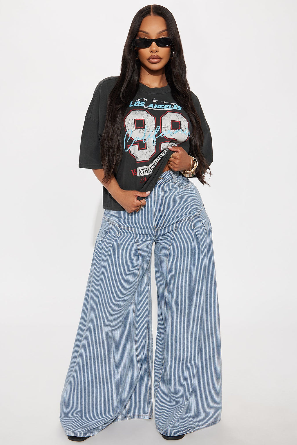 99 California Team Washed Cropped Tee - Black Wash