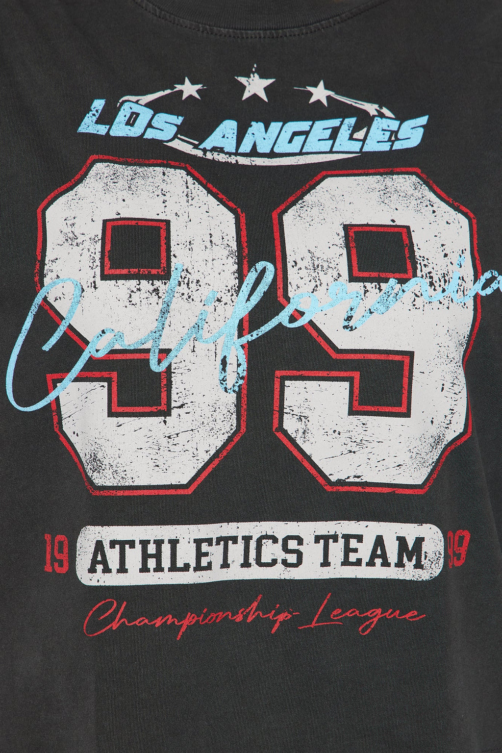 99 California Team Washed Cropped Tee - Black Wash