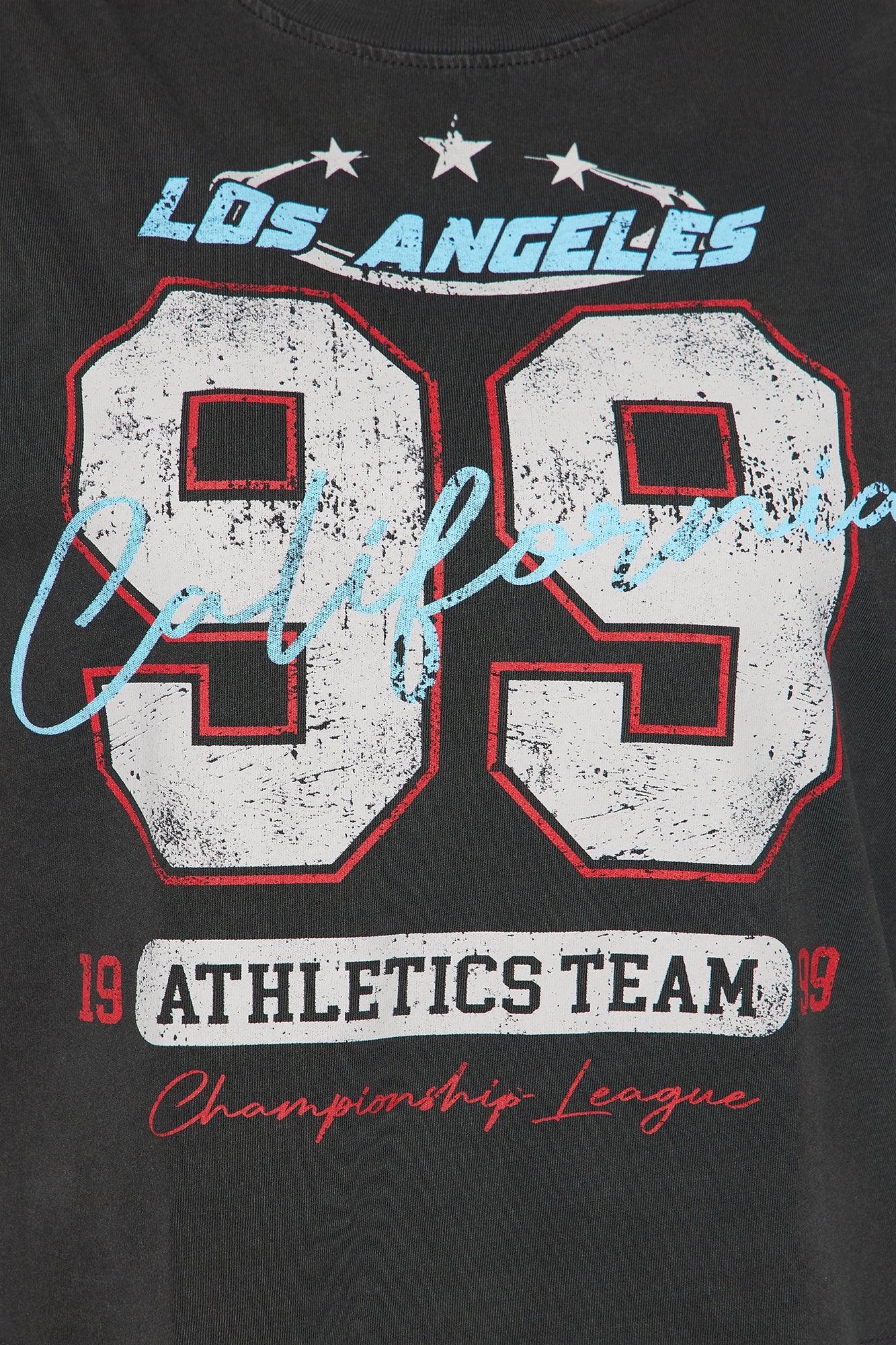 99 California Team Washed Cropped Tee - Black Wash