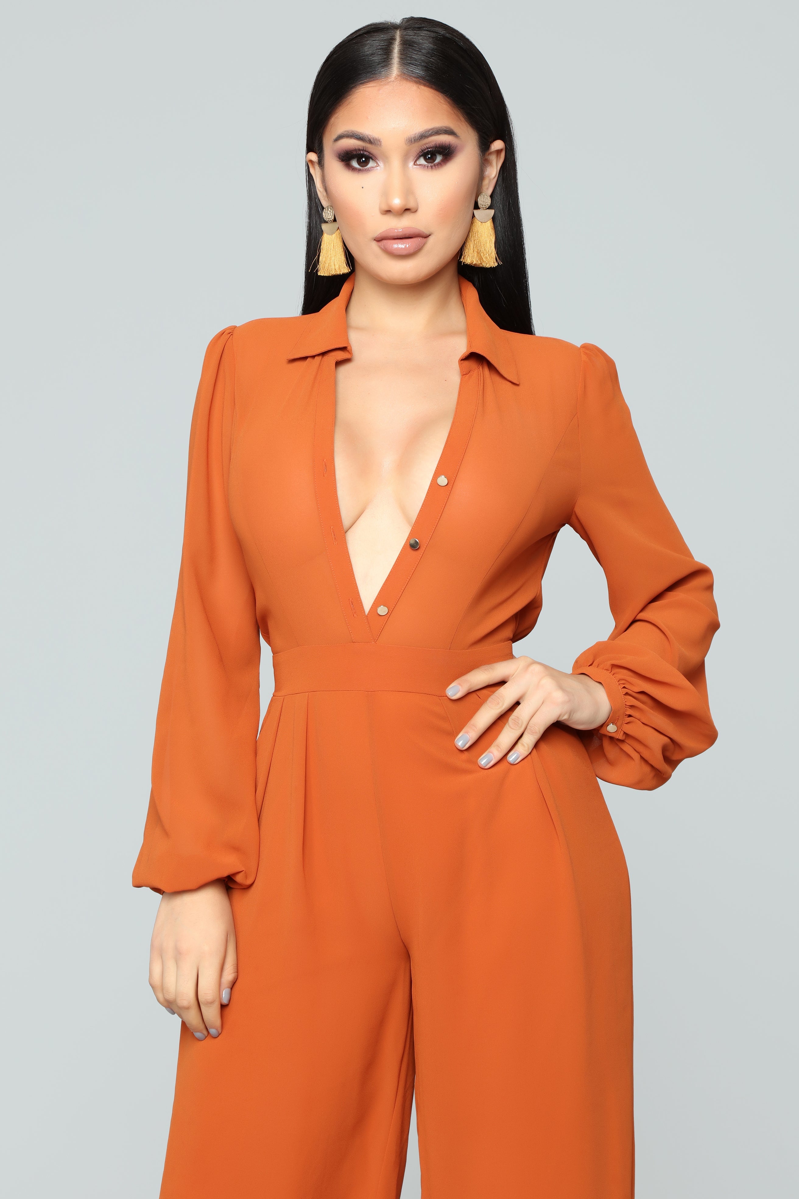 Like Me Better Jumpsuit - Cognac