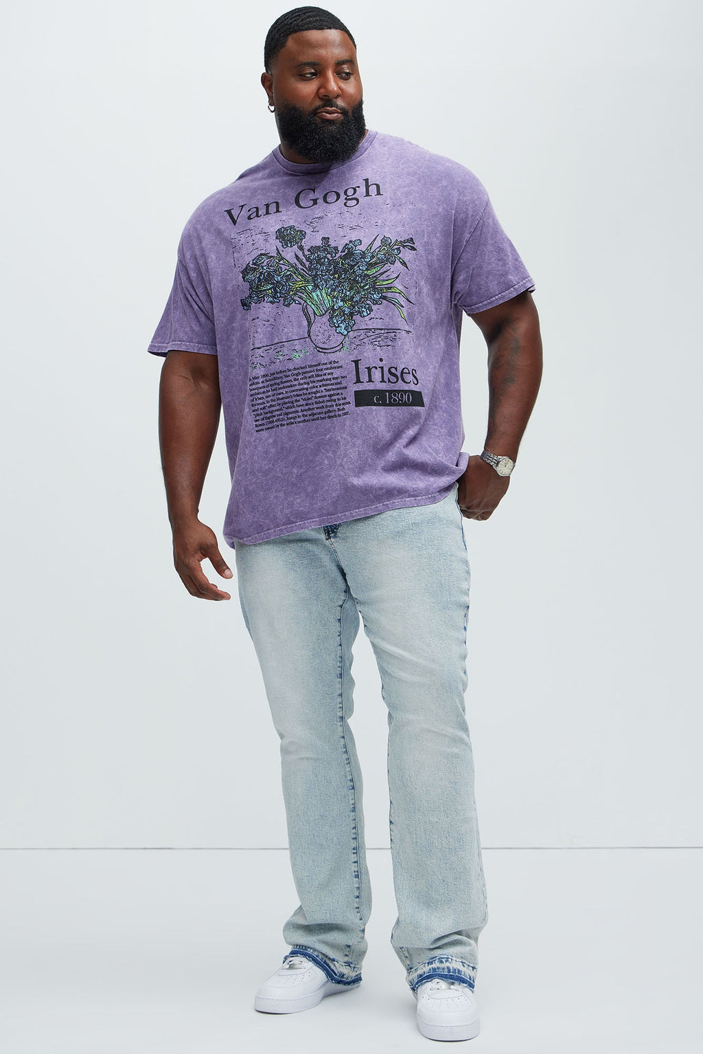 Vincent Van Gogh Irises Short Sleeve Tee - Purple
