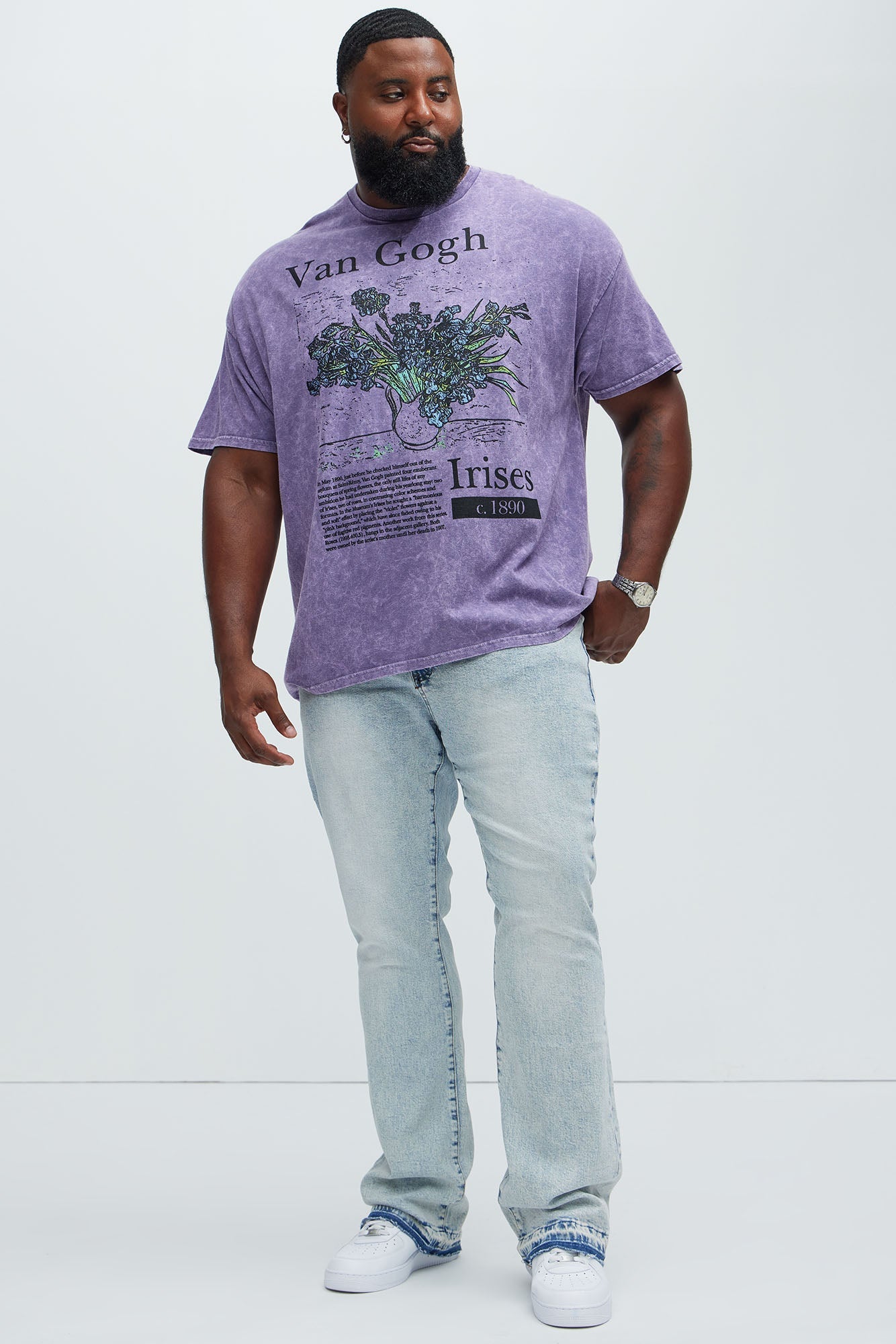 Vincent Van Gogh Irises Short Sleeve Tee - Purple