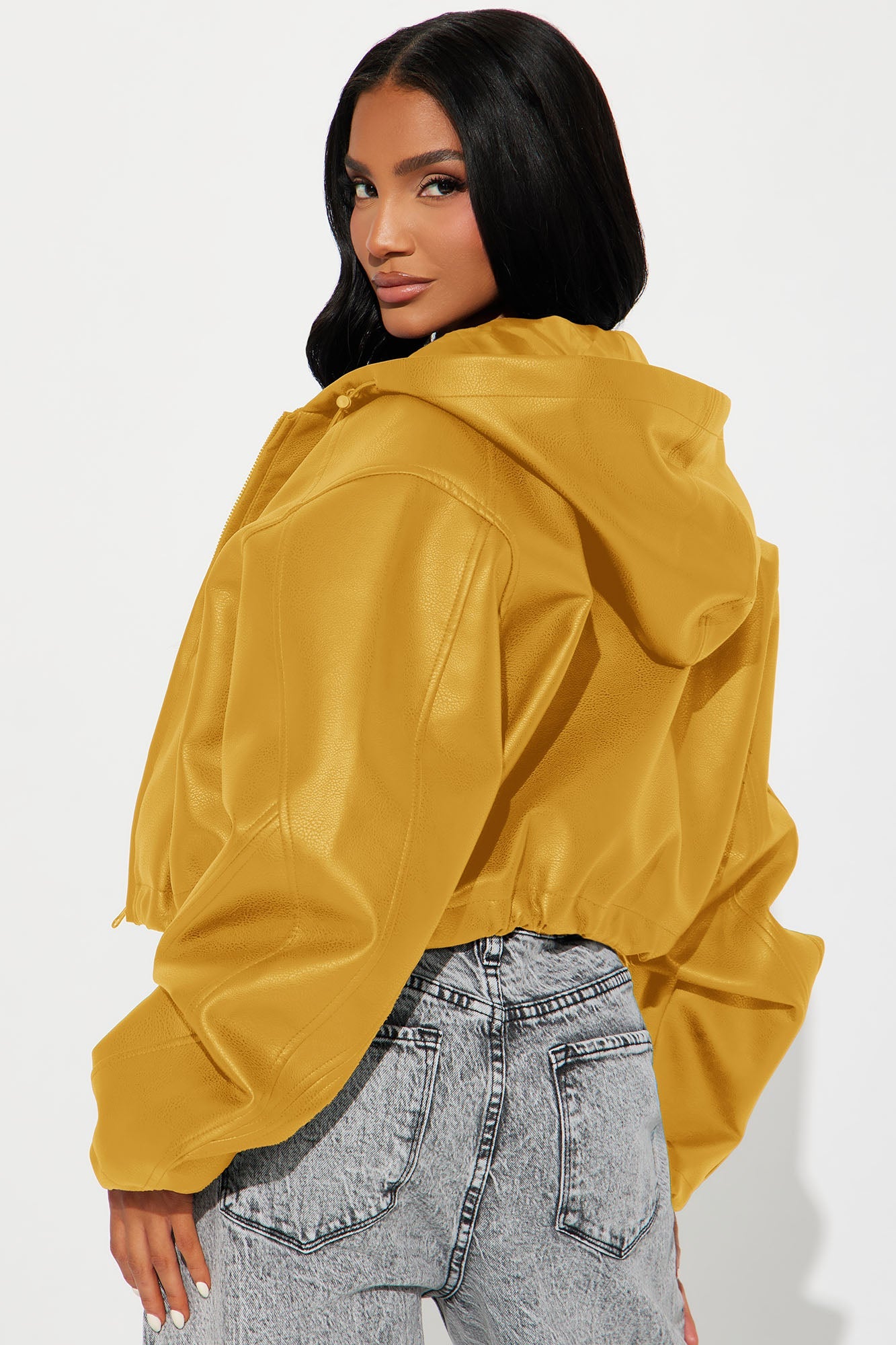 Young Mogul Faux Leather Jacket - Mustard