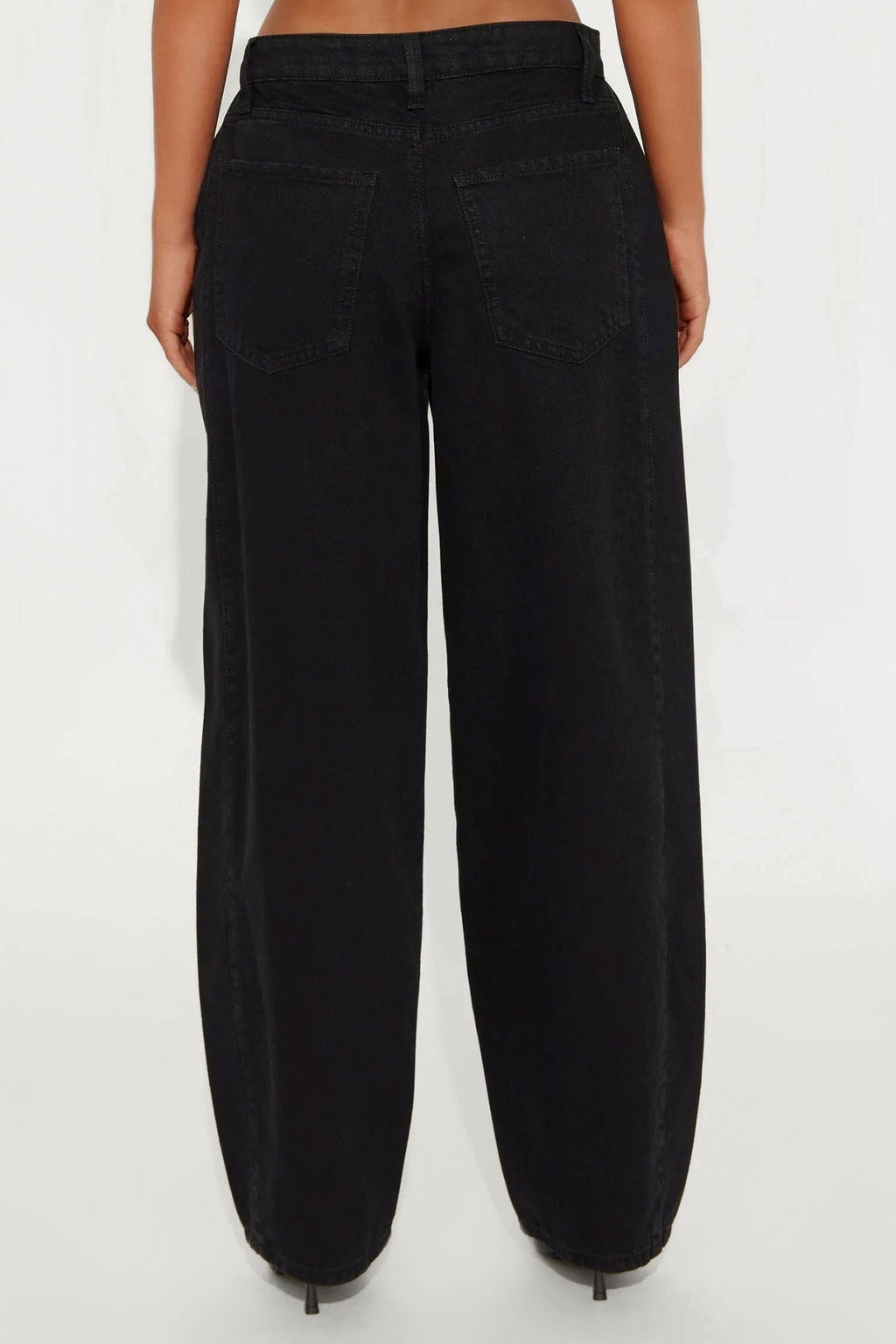 Alexandra Twill Wide Leg Barrel Pant - Black