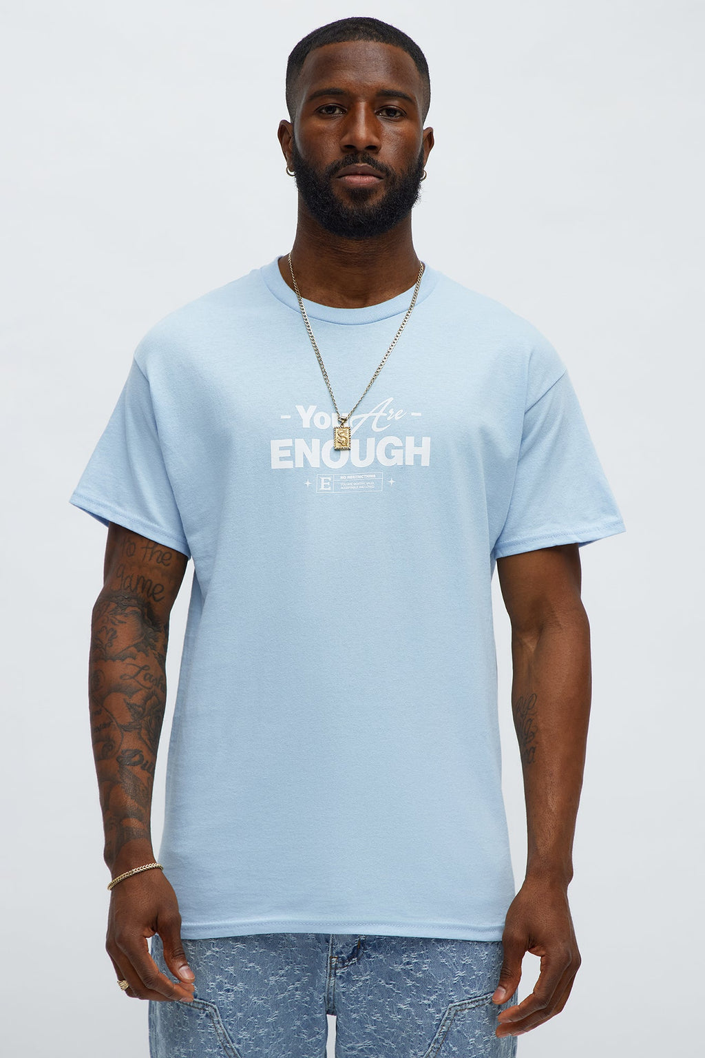 You Are Enough Short Sleeve Tee - Light Blue